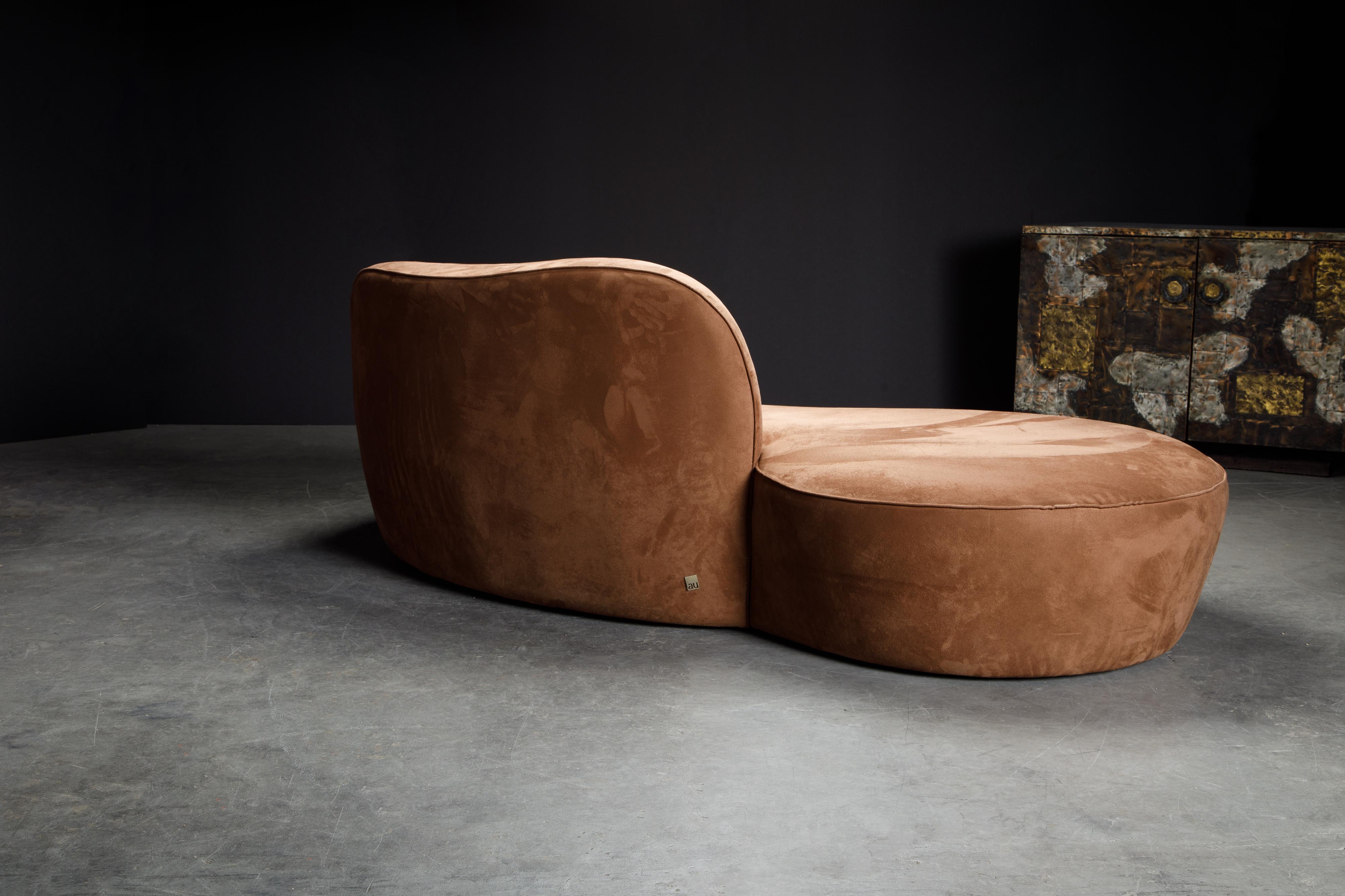 Contemporary Vladimir Kagan for American Leather 'Zoe' Sofa in Alcantara, Signed