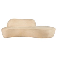 Vladimir Kagan for American Leather 'Zoe' Sofa in Beige Alcantara, Signed