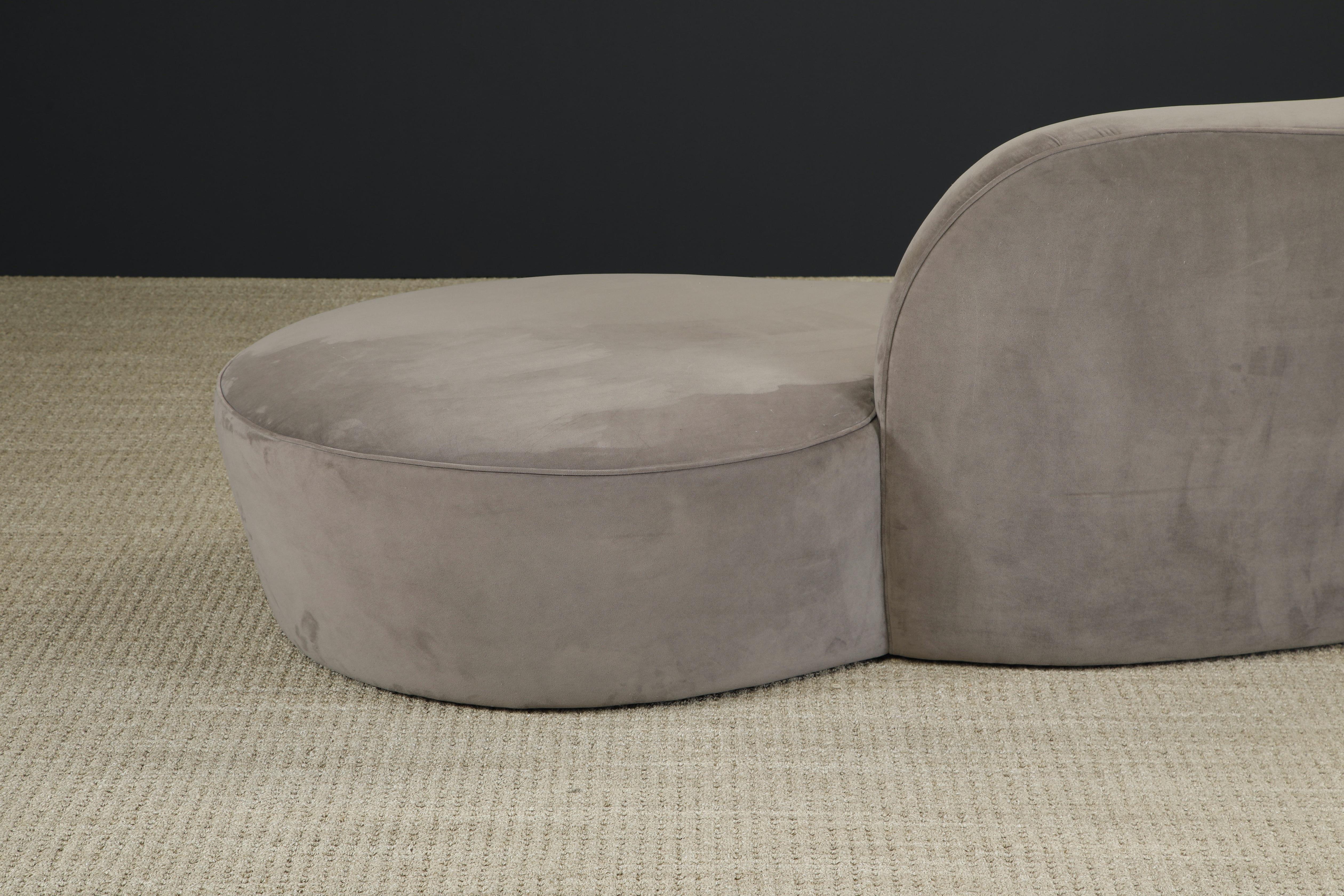 Vladimir Kagan for American Leather 'Zoe' Sofa in Grey Alcantara, Signed For Sale 10