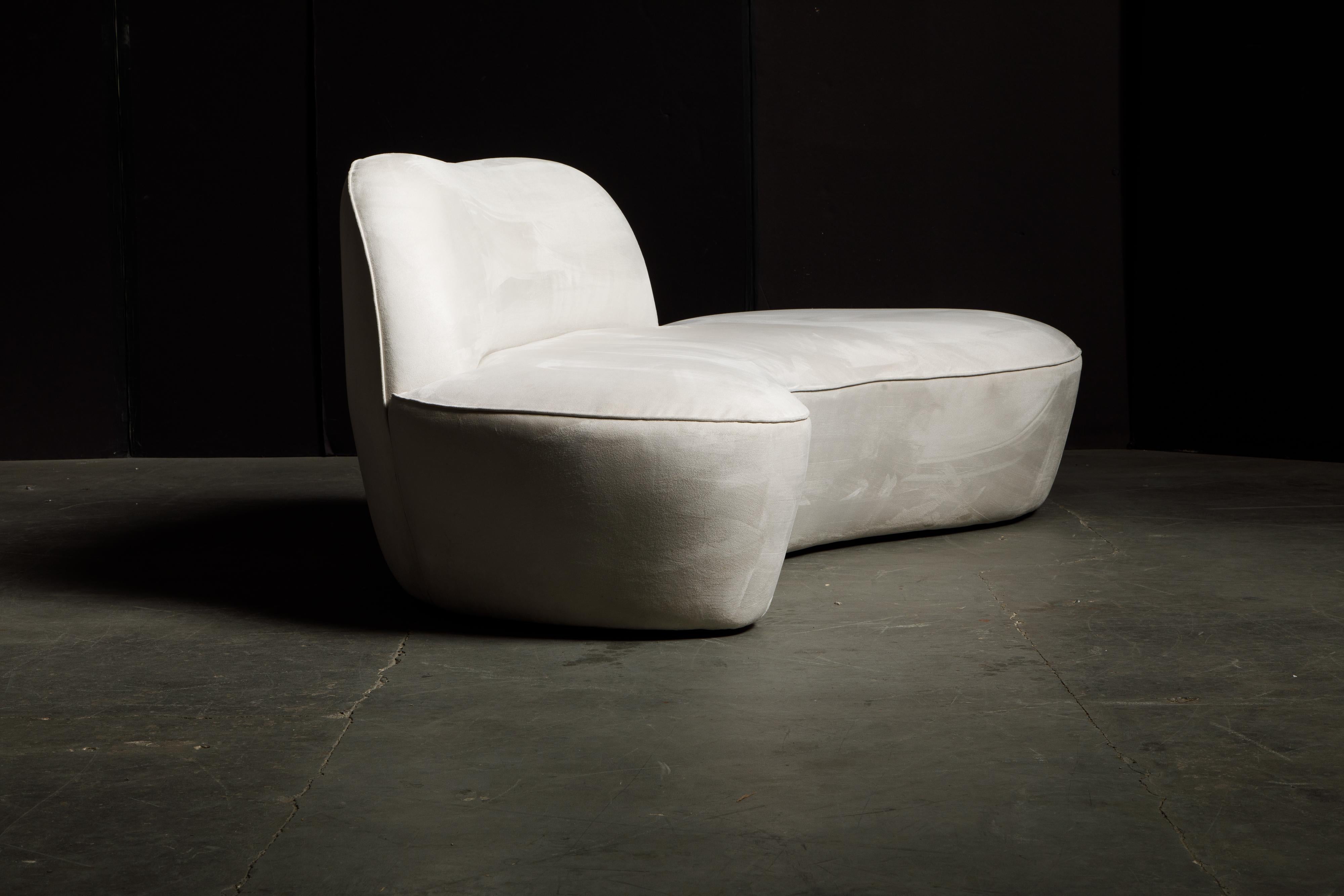 Vladimir Kagan for American Leather 'Zoe' Sofa in White Alcantara, Signed 3