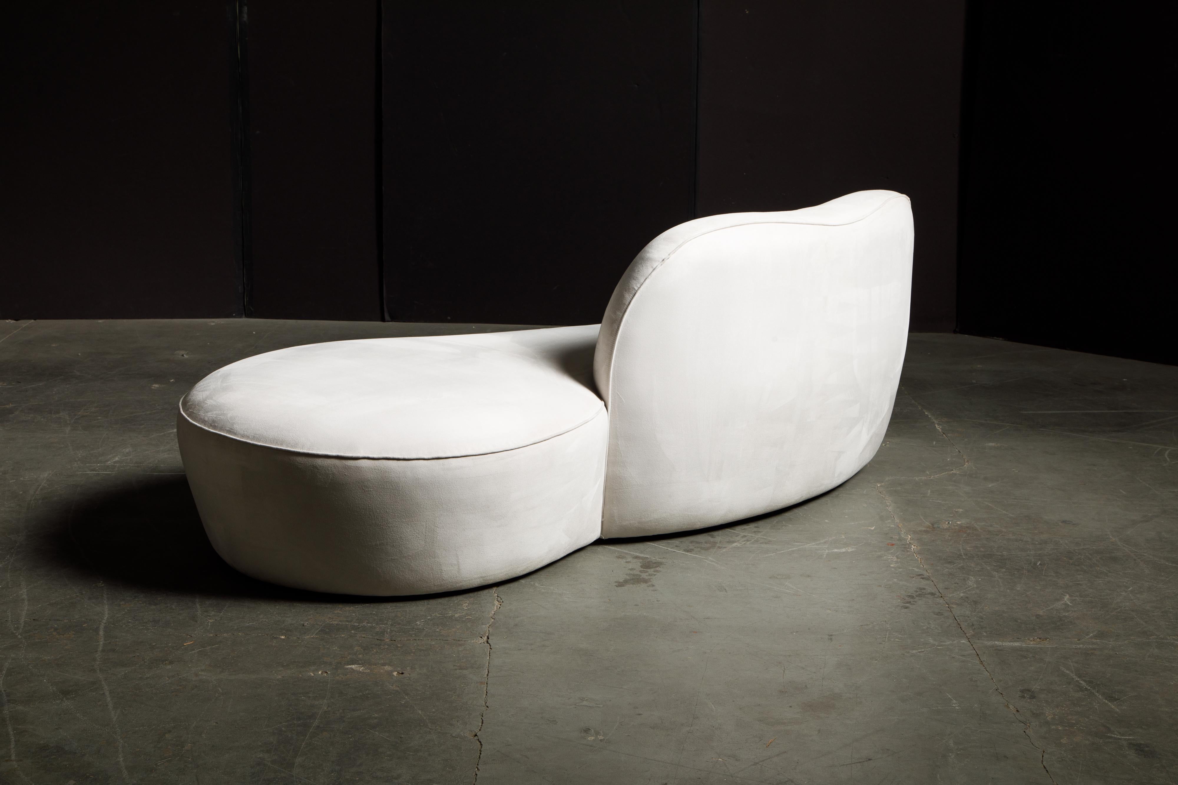 Vladimir Kagan for American Leather 'Zoe' Sofa in White Alcantara, Signed 6