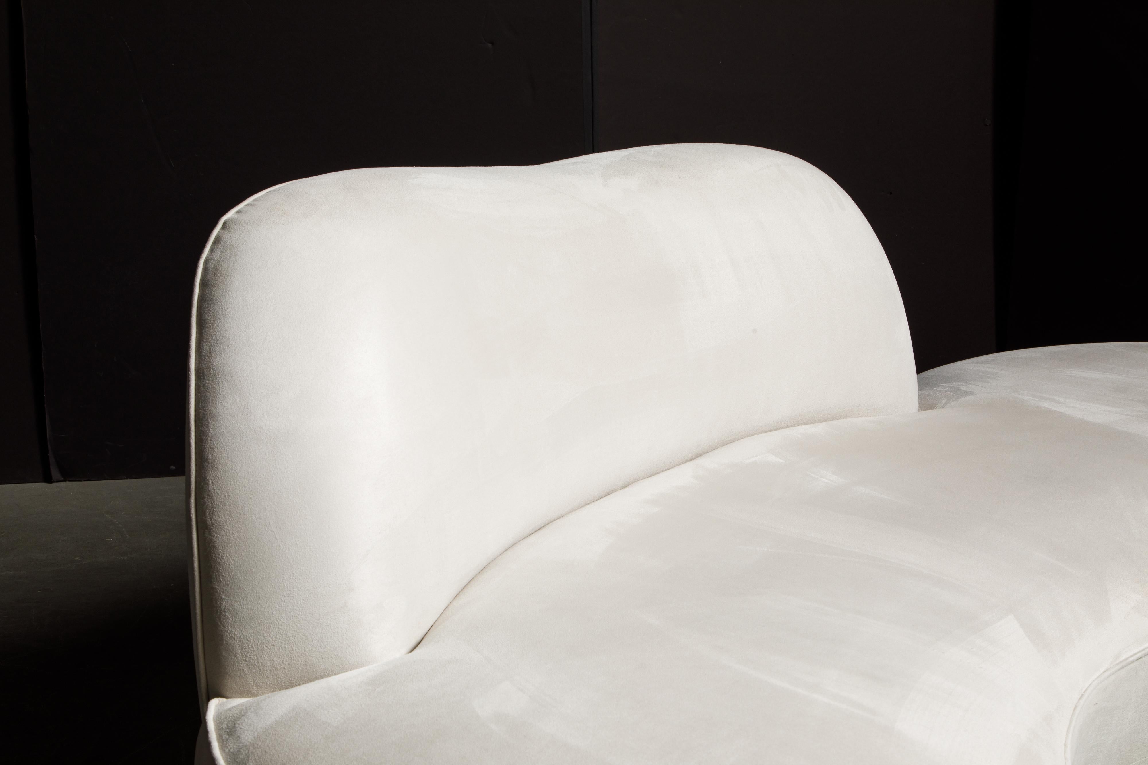 Vladimir Kagan for American Leather 'Zoe' Sofa in White Alcantara, Signed 8