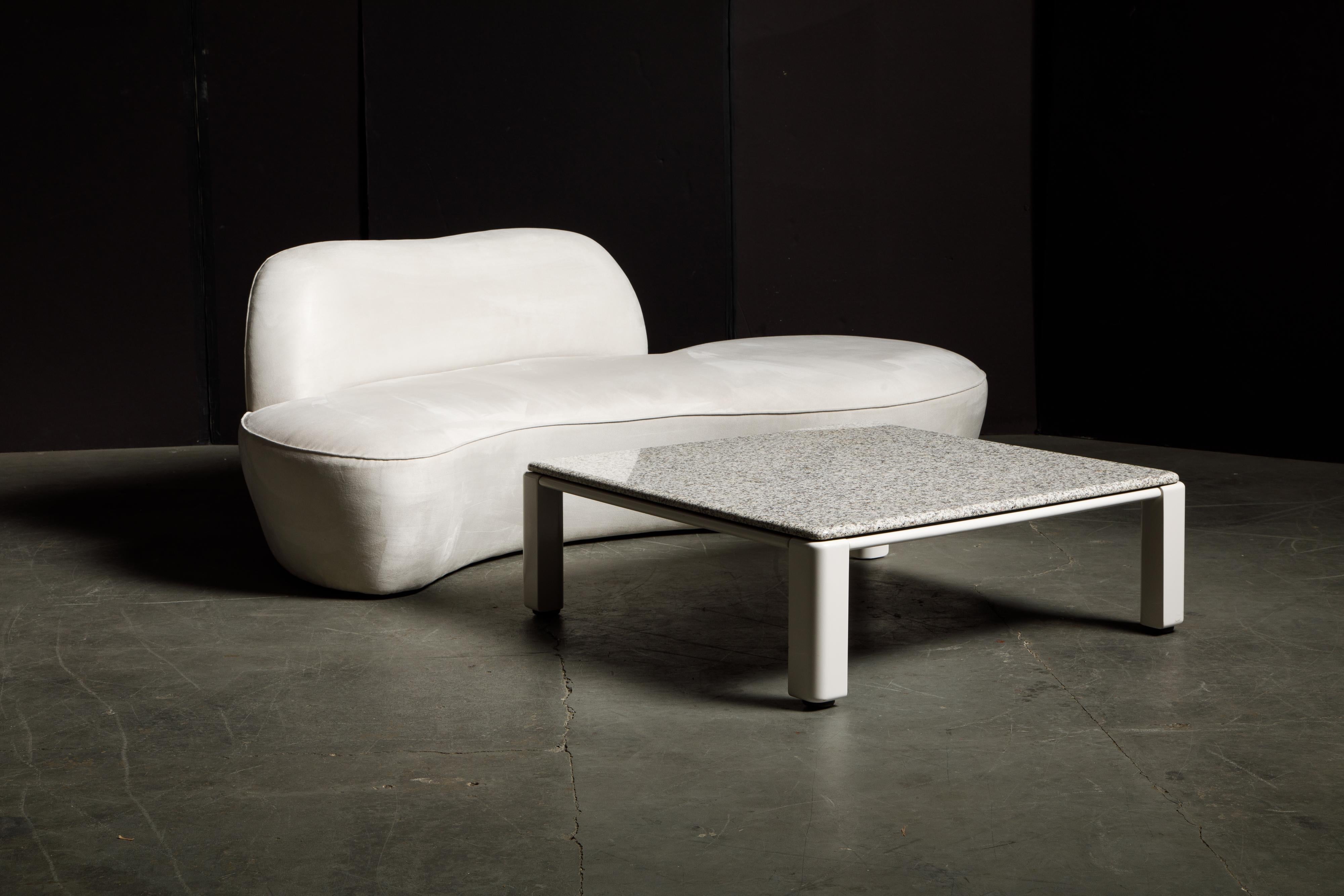 Vladimir Kagan for American Leather 'Zoe' Sofa in White Alcantara, Signed 11