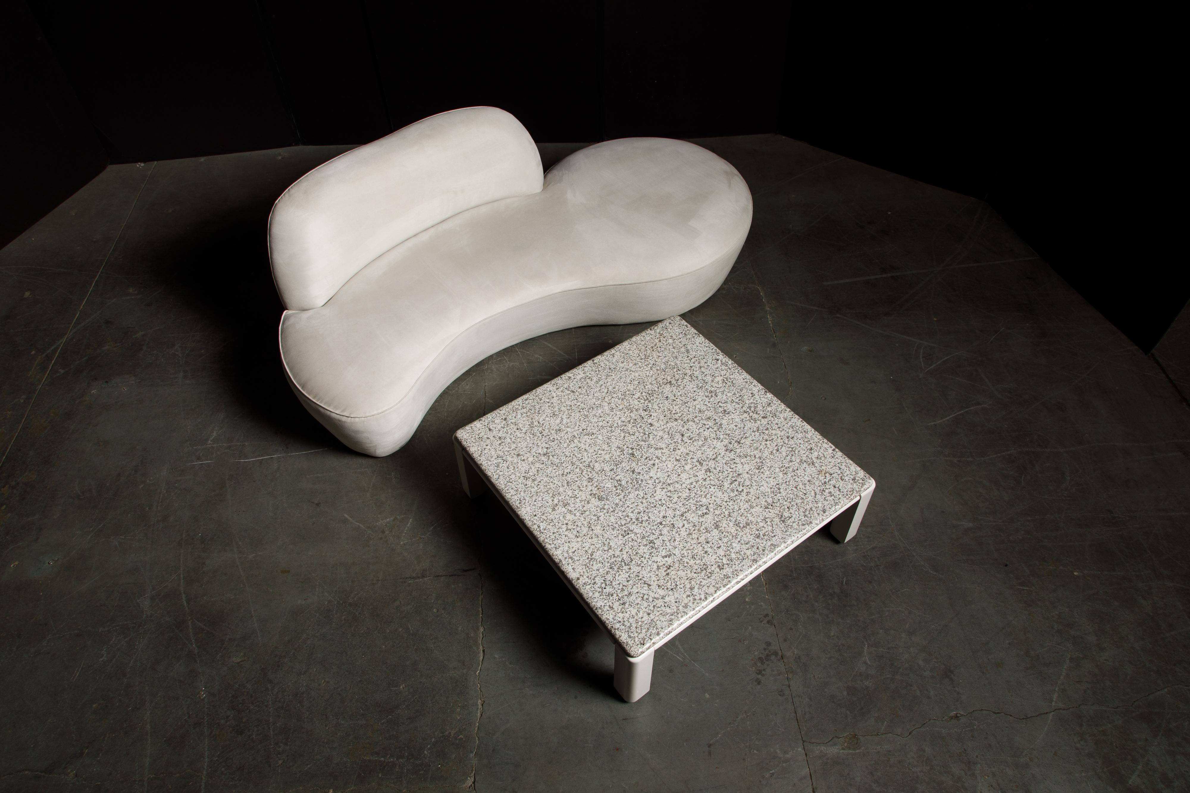 Vladimir Kagan for American Leather 'Zoe' Sofa in White Alcantara, Signed 12