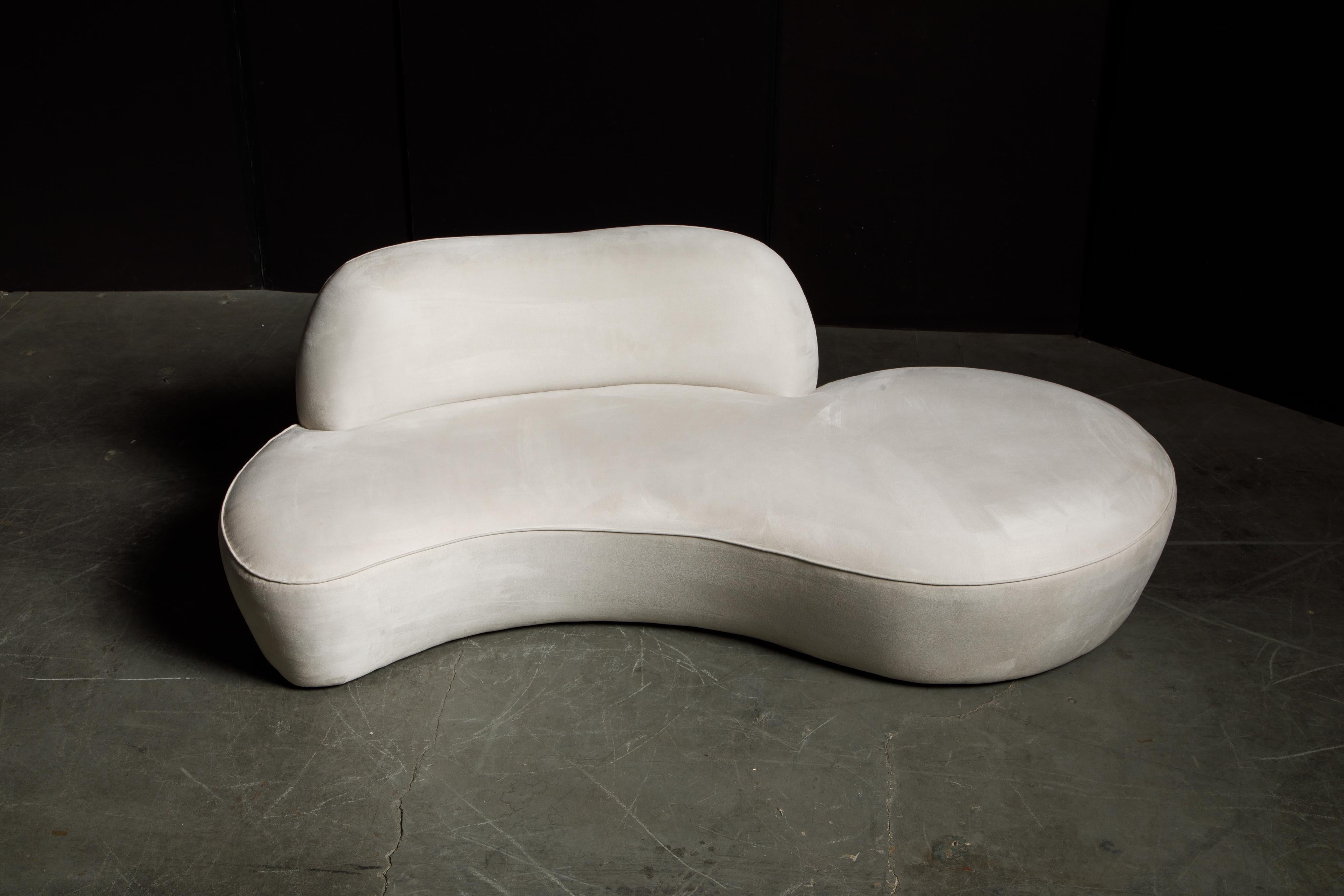 Modern Vladimir Kagan for American Leather 'Zoe' Sofa in White Alcantara, Signed