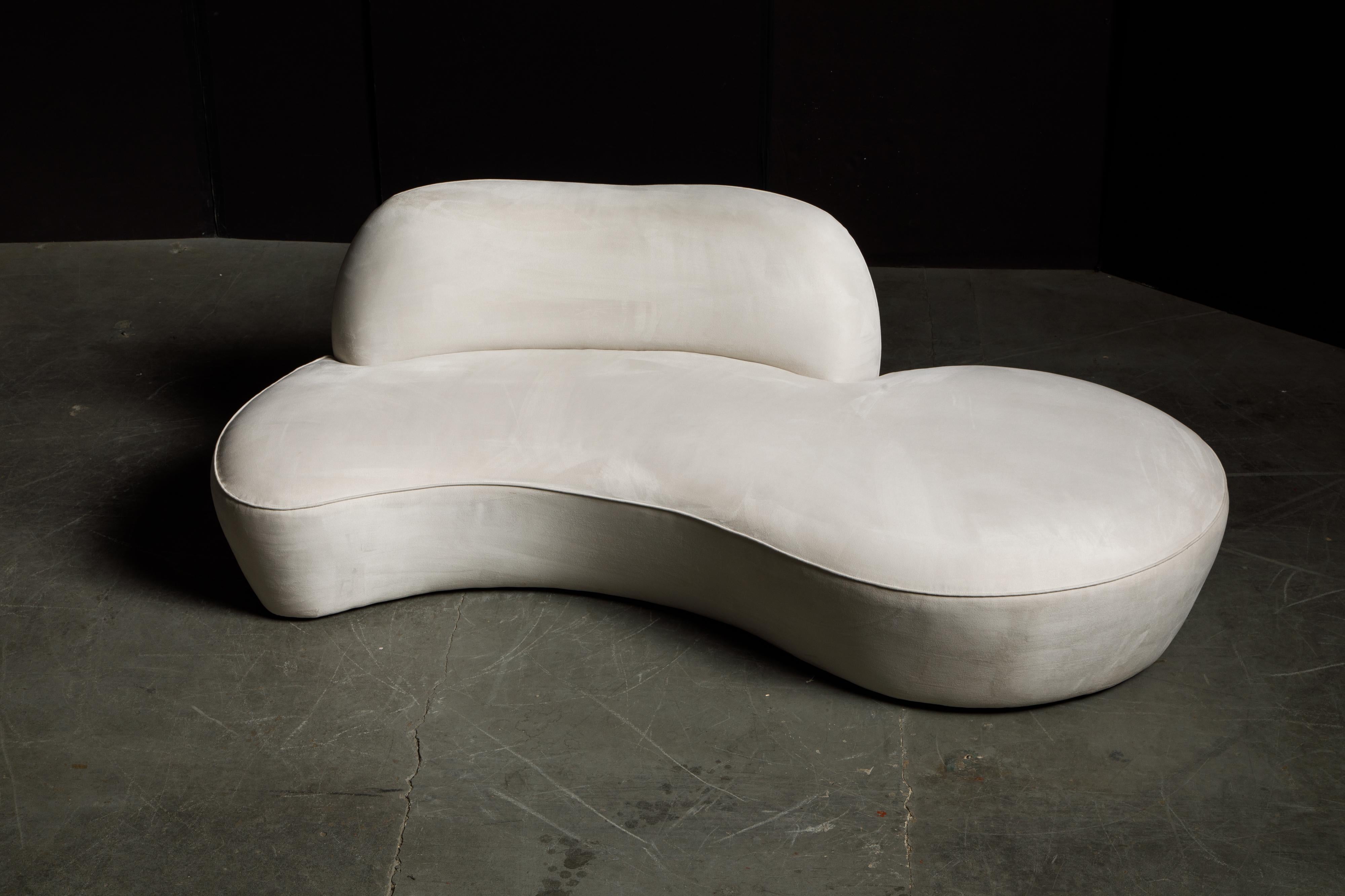 Ultrasuede Vladimir Kagan for American Leather 'Zoe' Sofa in White Alcantara, Signed