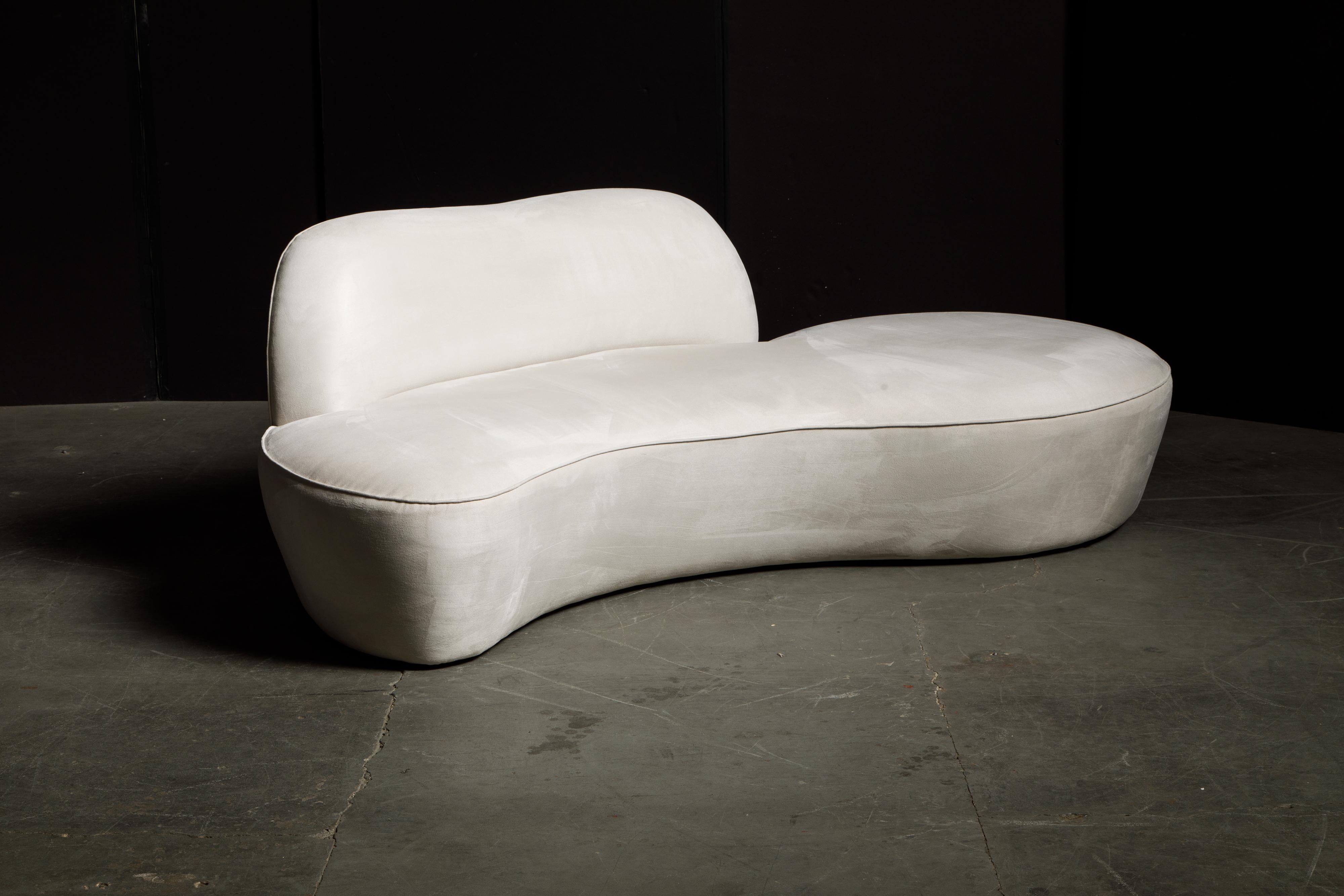 Vladimir Kagan for American Leather 'Zoe' Sofa in White Alcantara, Signed 1