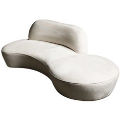 Vladimir Kagan für American Leather 'Zoe' Sofa in weißem Alcantara:: signiert