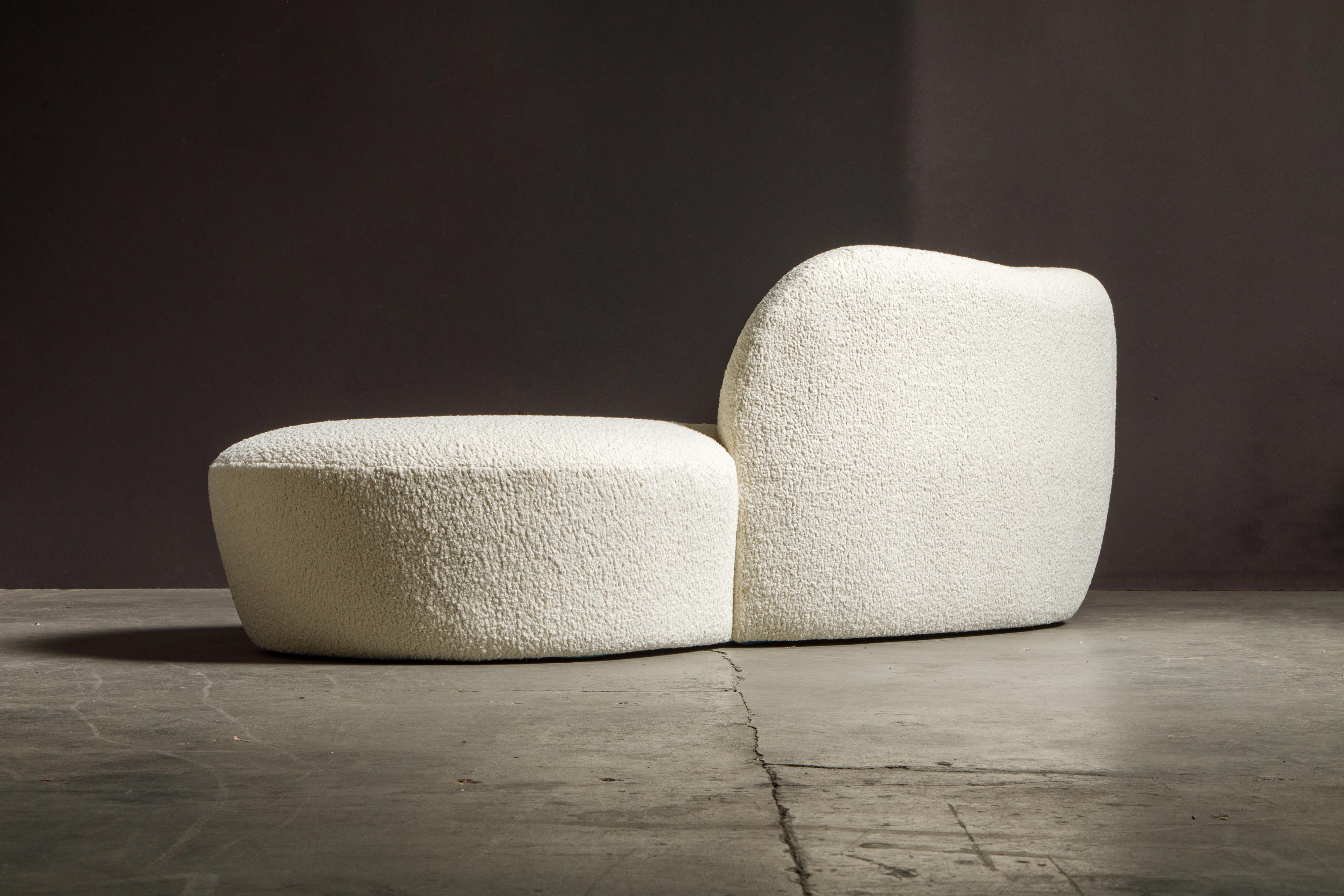 Vladimir Kagan for American Leather 'Zoe' Sofa Reupholstered in Bouclé, Signed 6