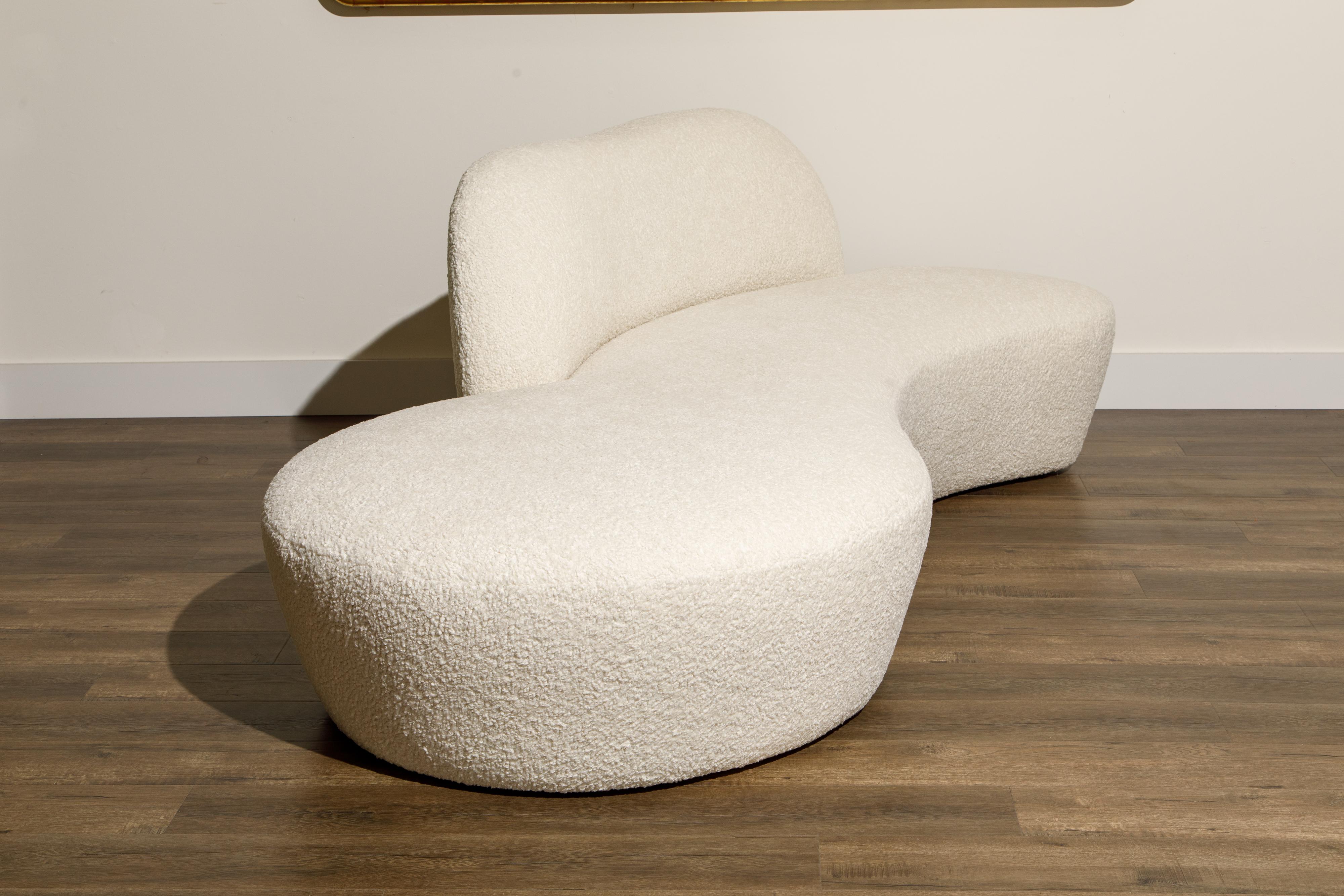 Vladimir Kagan for American Leather 'Zoe' Sofa Reupholstered in Bouclé, Signed 5