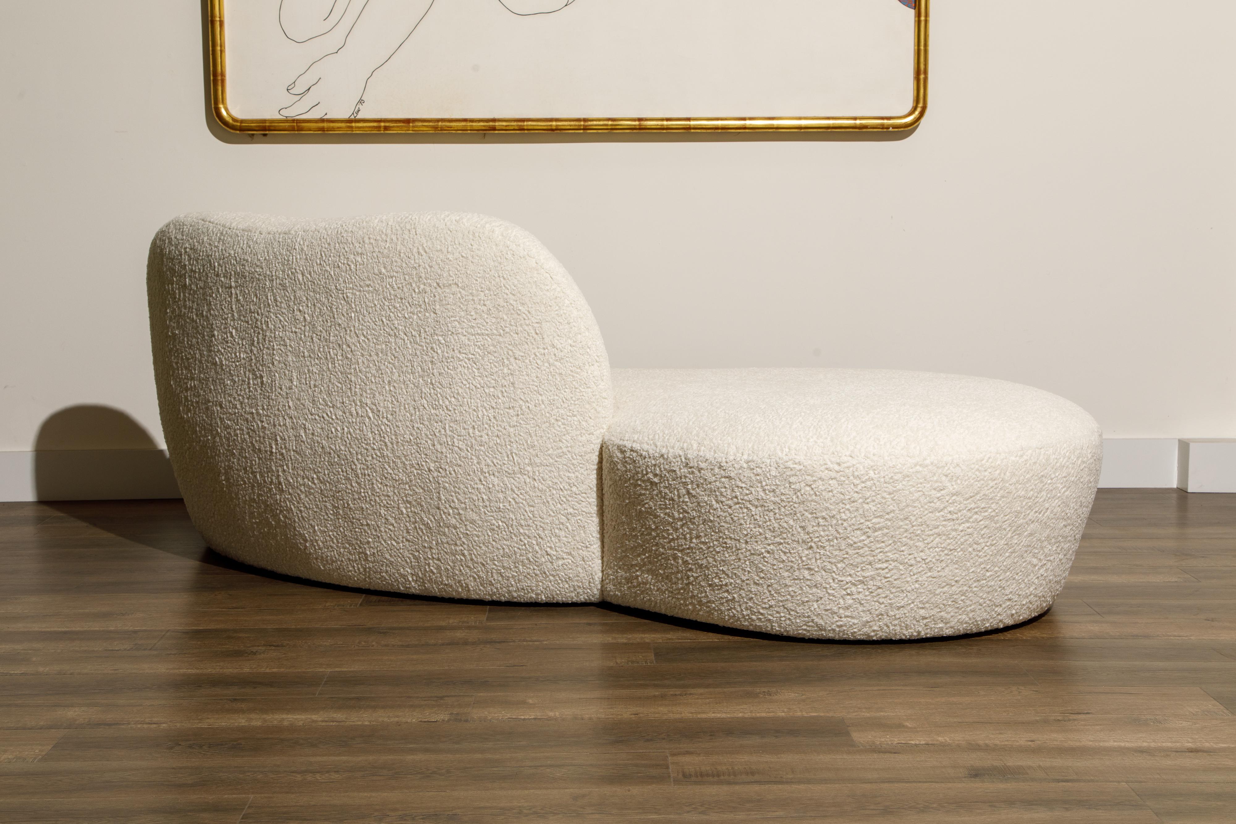 Vladimir Kagan for American Leather 'Zoe' Sofa Reupholstered in Bouclé, Signed 6