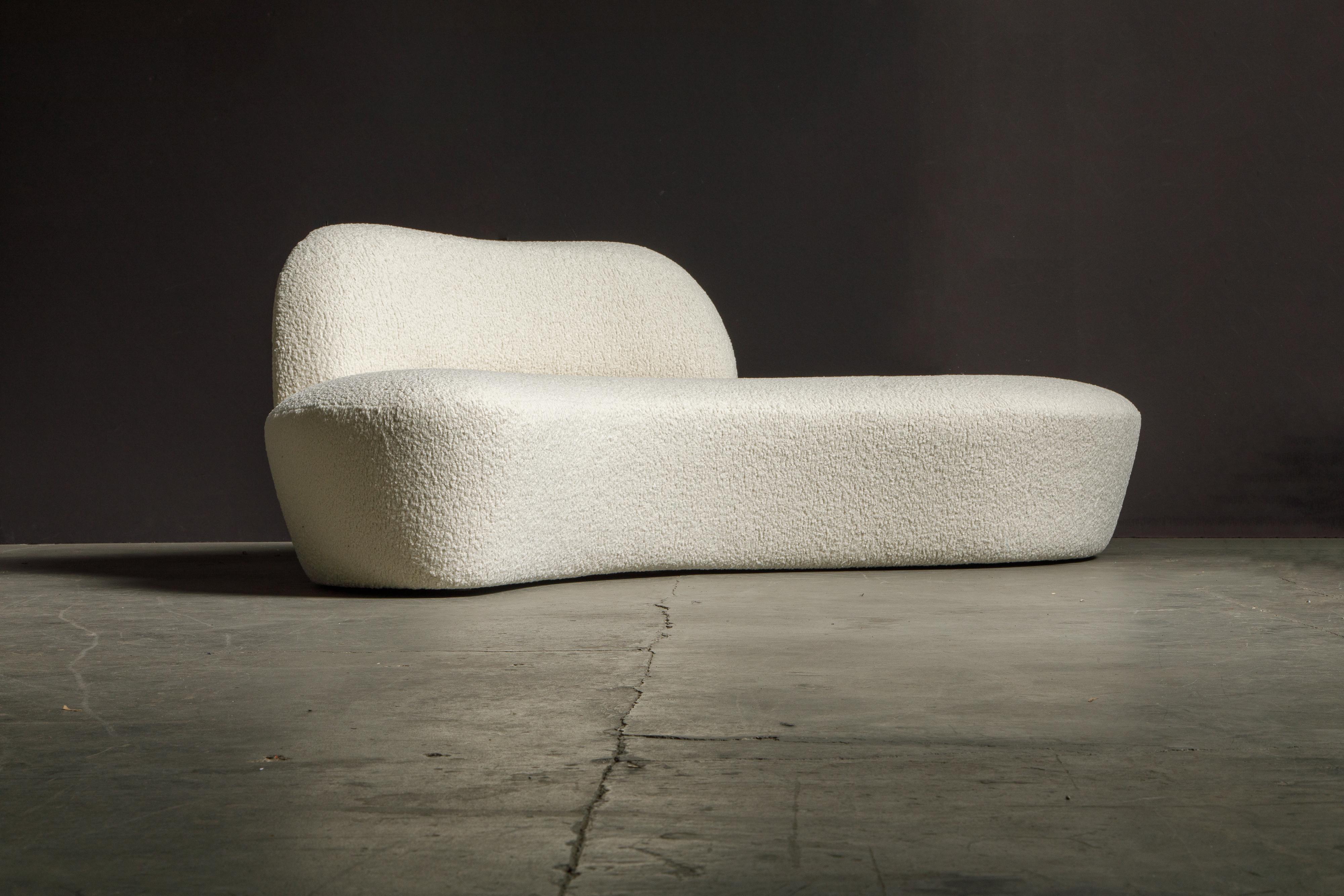 Vladimir Kagan for American Leather 'Zoe' Sofa Reupholstered in Bouclé, Signed 8