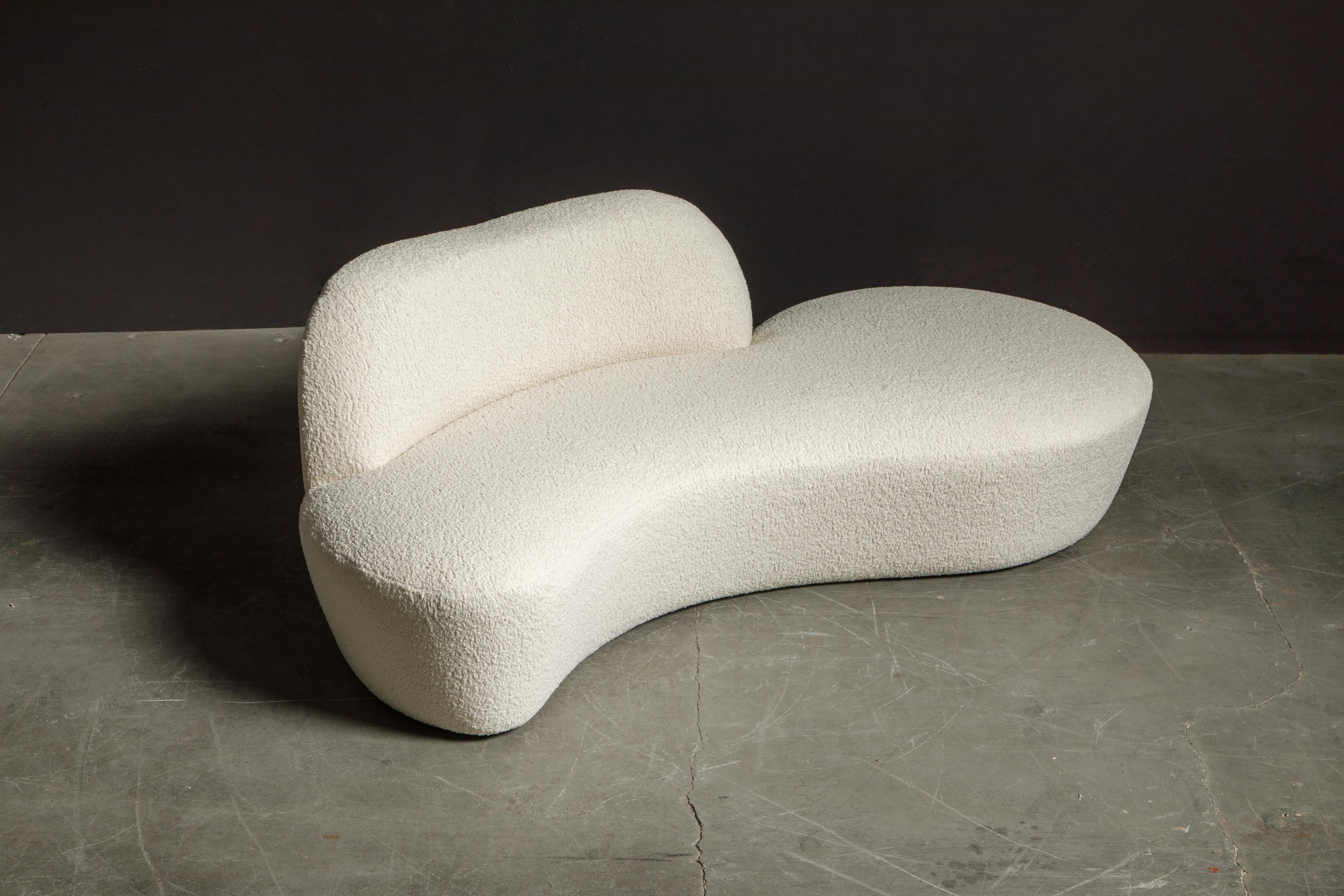Vladimir Kagan for American Leather 'Zoe' Sofa Reupholstered in Bouclé, Signed 9