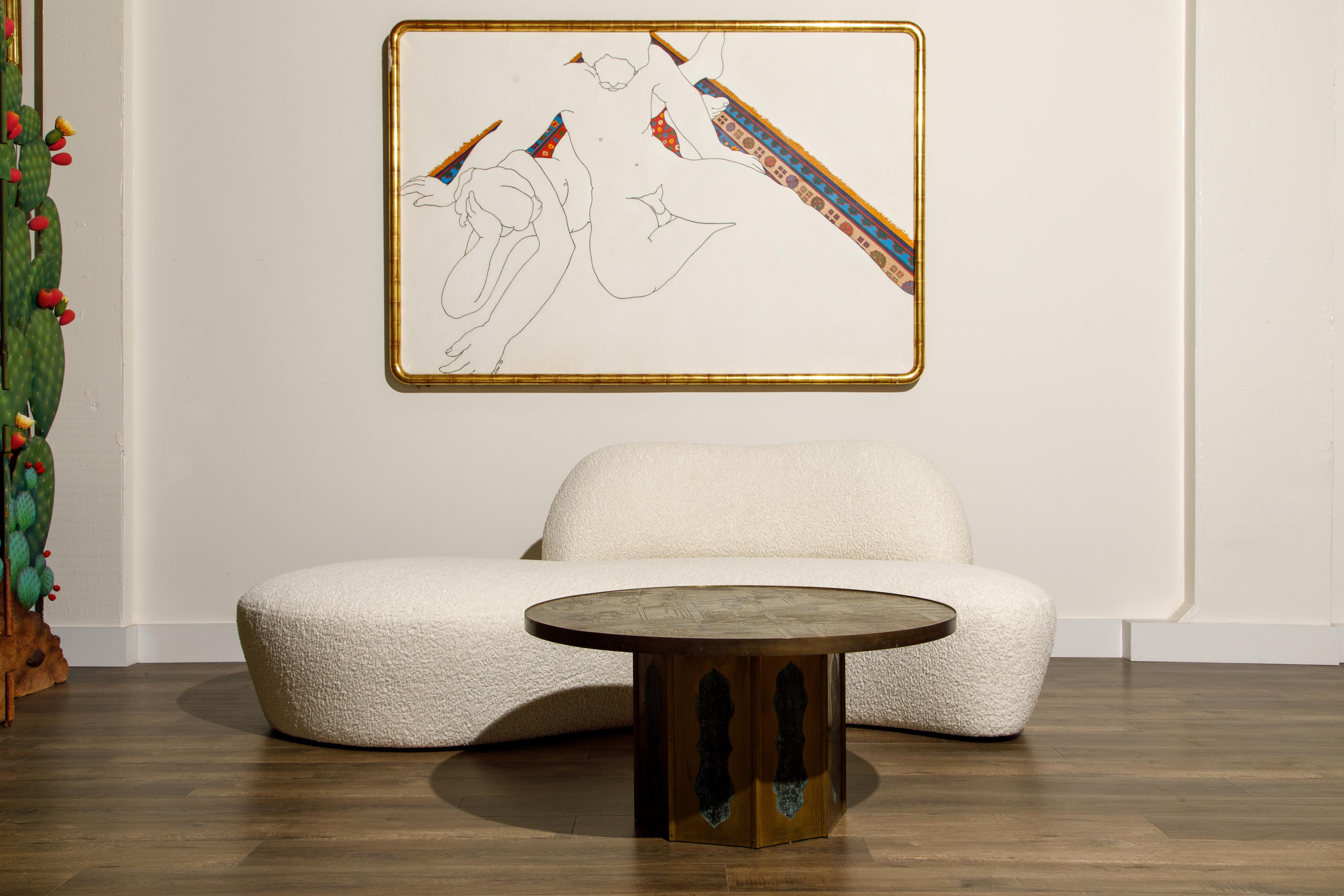 Vladimir Kagan for American Leather 'Zoe' Sofa Reupholstered in Bouclé, Signed 8