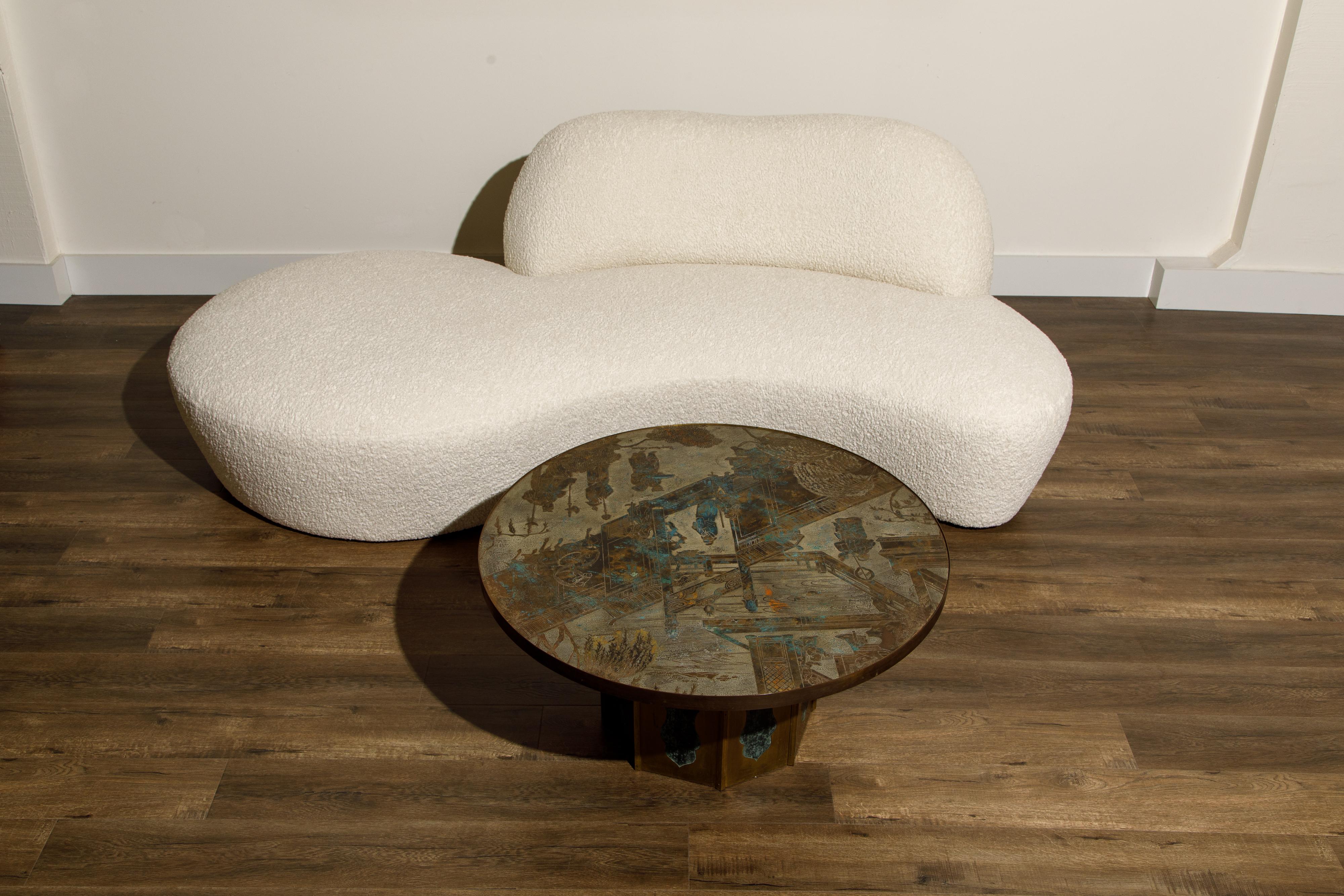 Vladimir Kagan for American Leather 'Zoe' Sofa Reupholstered in Bouclé, Signed 9