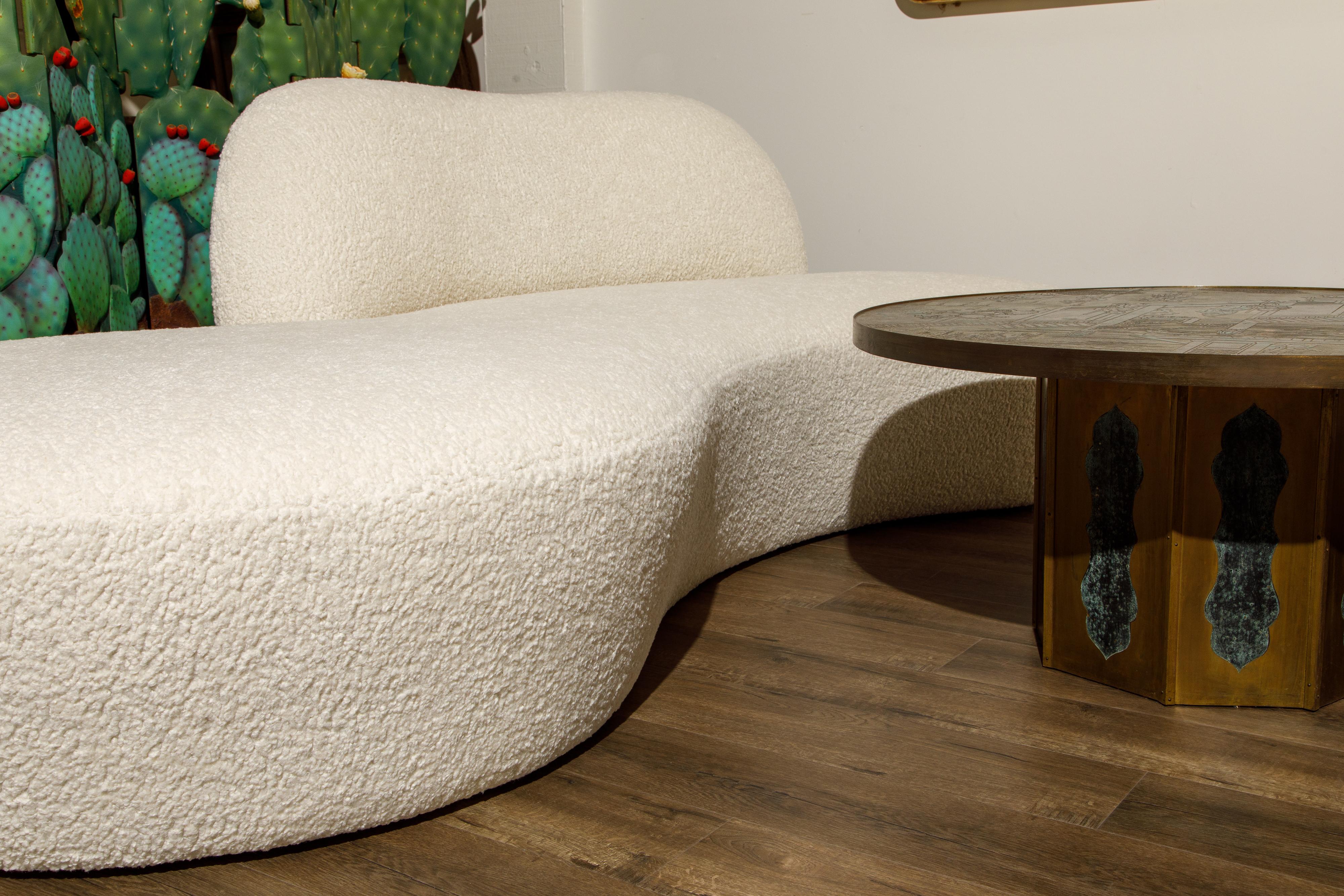 Vladimir Kagan for American Leather 'Zoe' Sofa Reupholstered in Bouclé, Signed 11