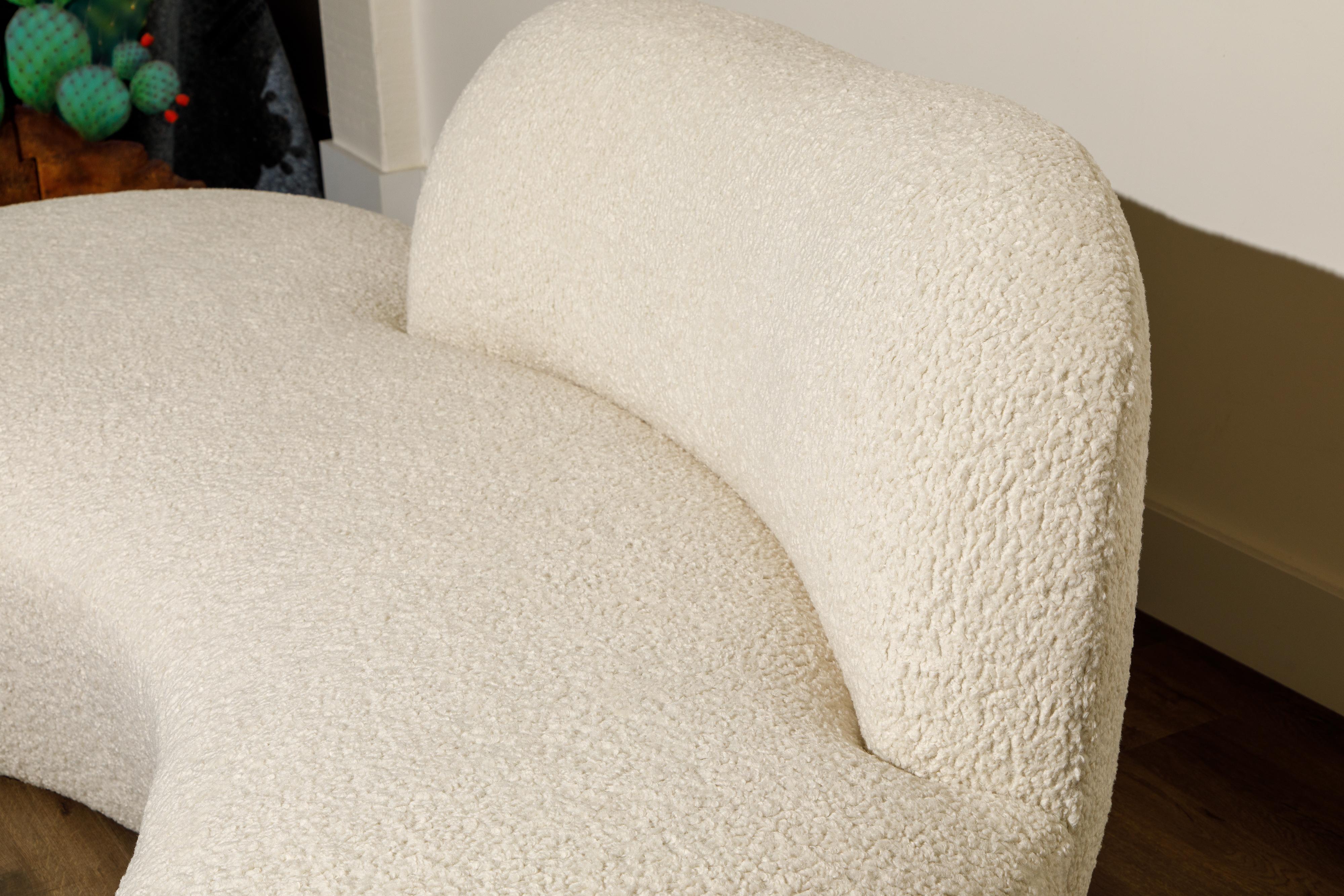 Vladimir Kagan for American Leather 'Zoe' Sofa Reupholstered in Bouclé, Signed 13