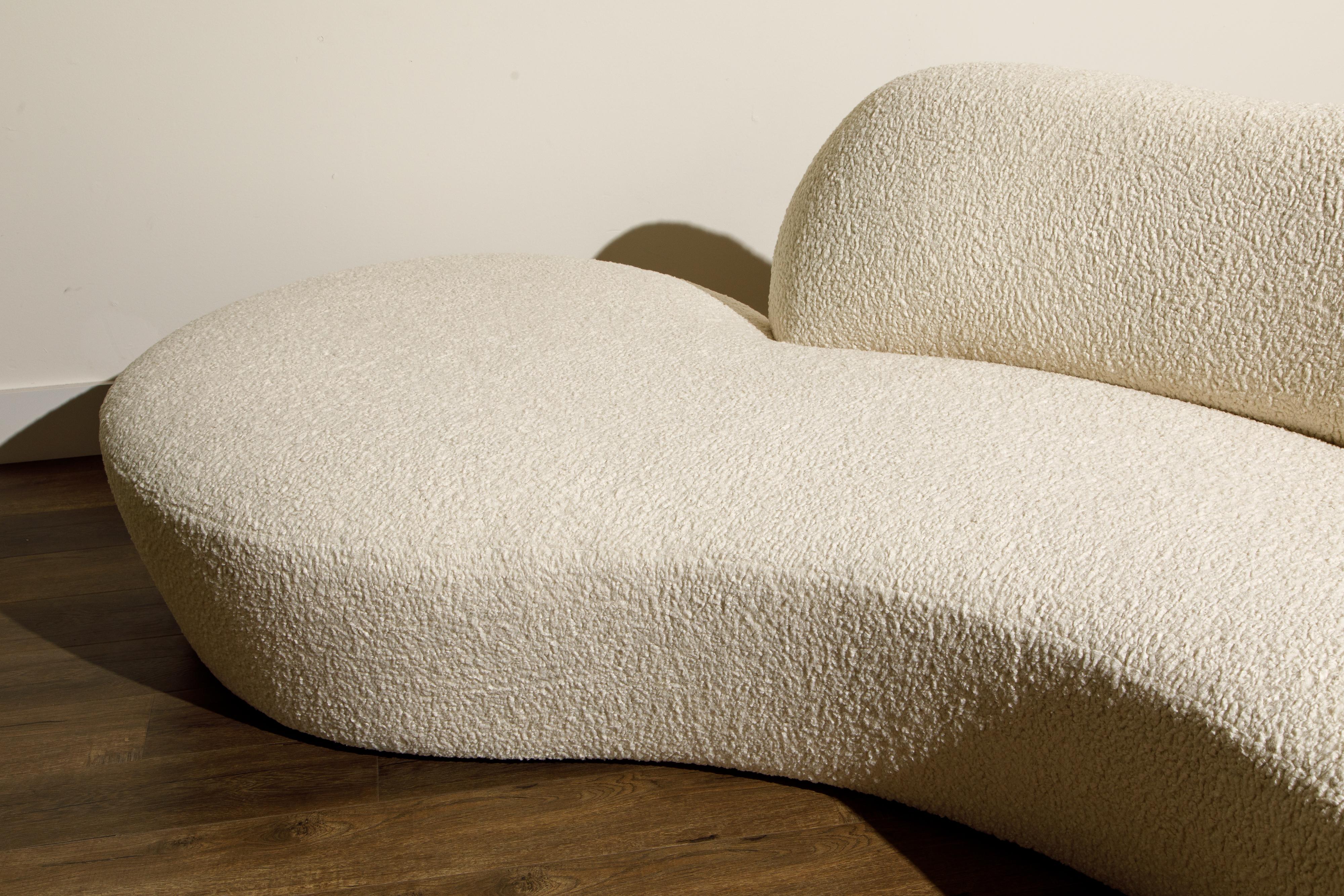 Vladimir Kagan for American Leather 'Zoe' Sofa Reupholstered in Bouclé, Signed 14