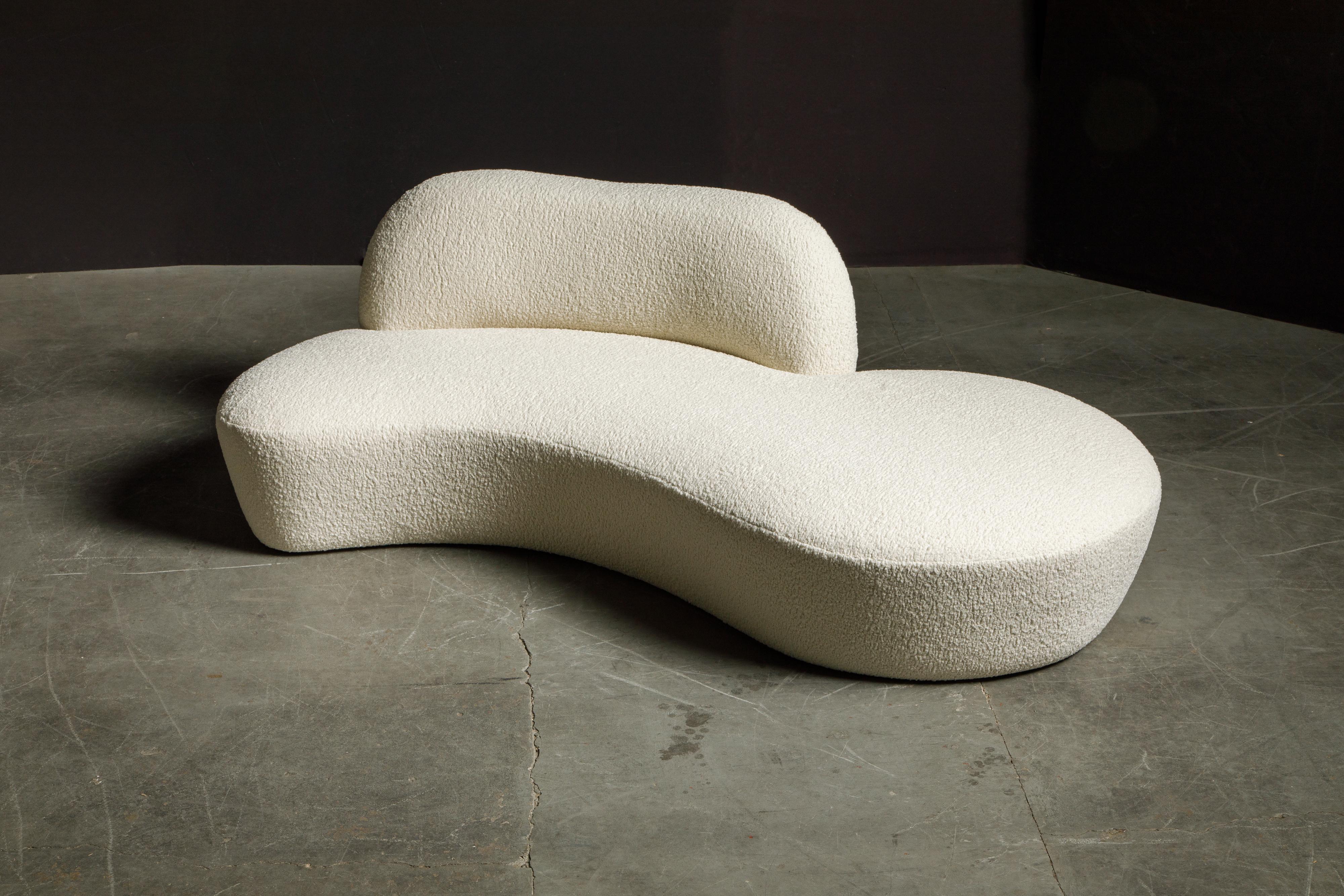 Modern Vladimir Kagan for American Leather 'Zoe' Sofa Reupholstered in Bouclé, Signed