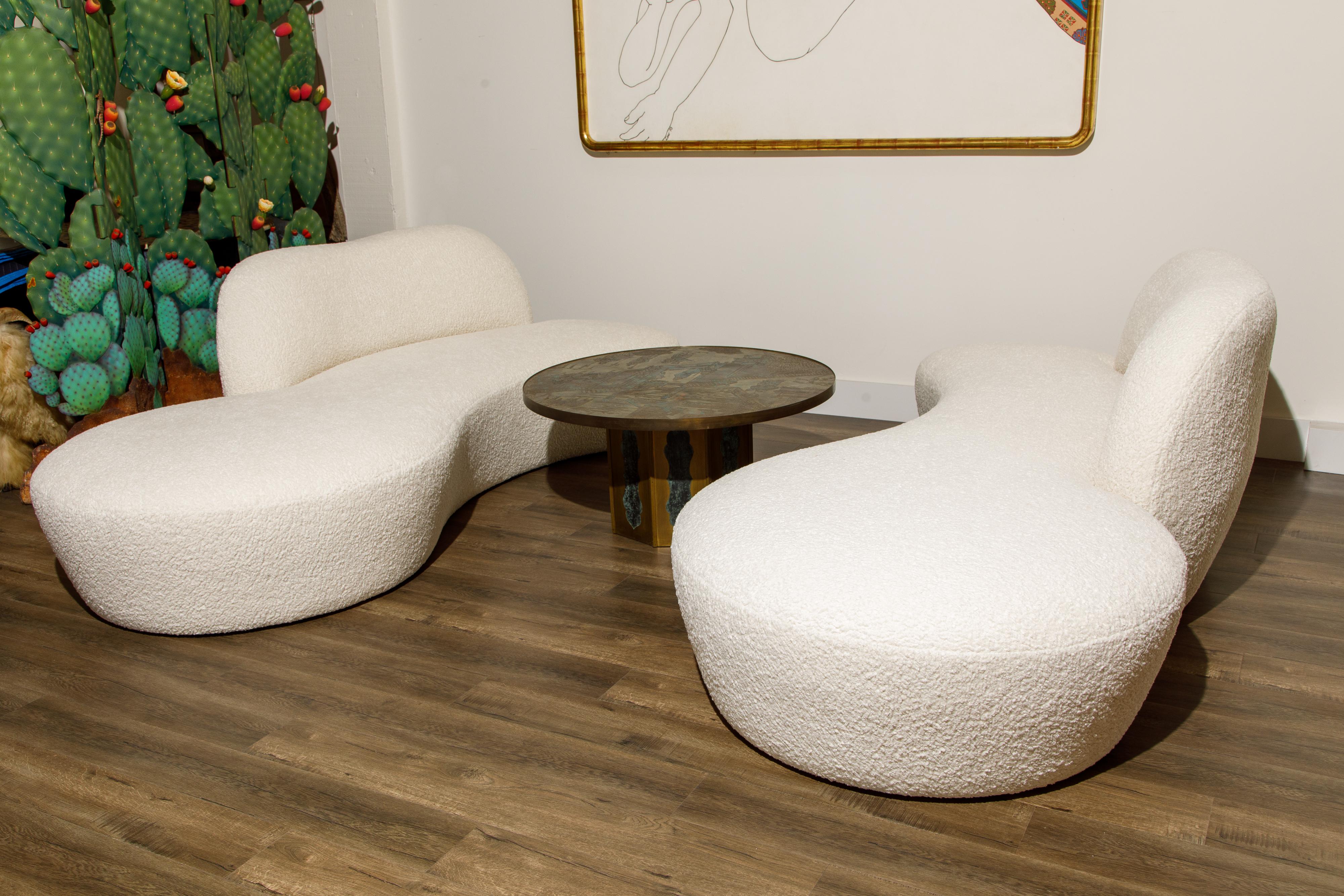 Modern Vladimir Kagan for American Leather 'Zoe' Sofa Reupholstered in Bouclé, Signed