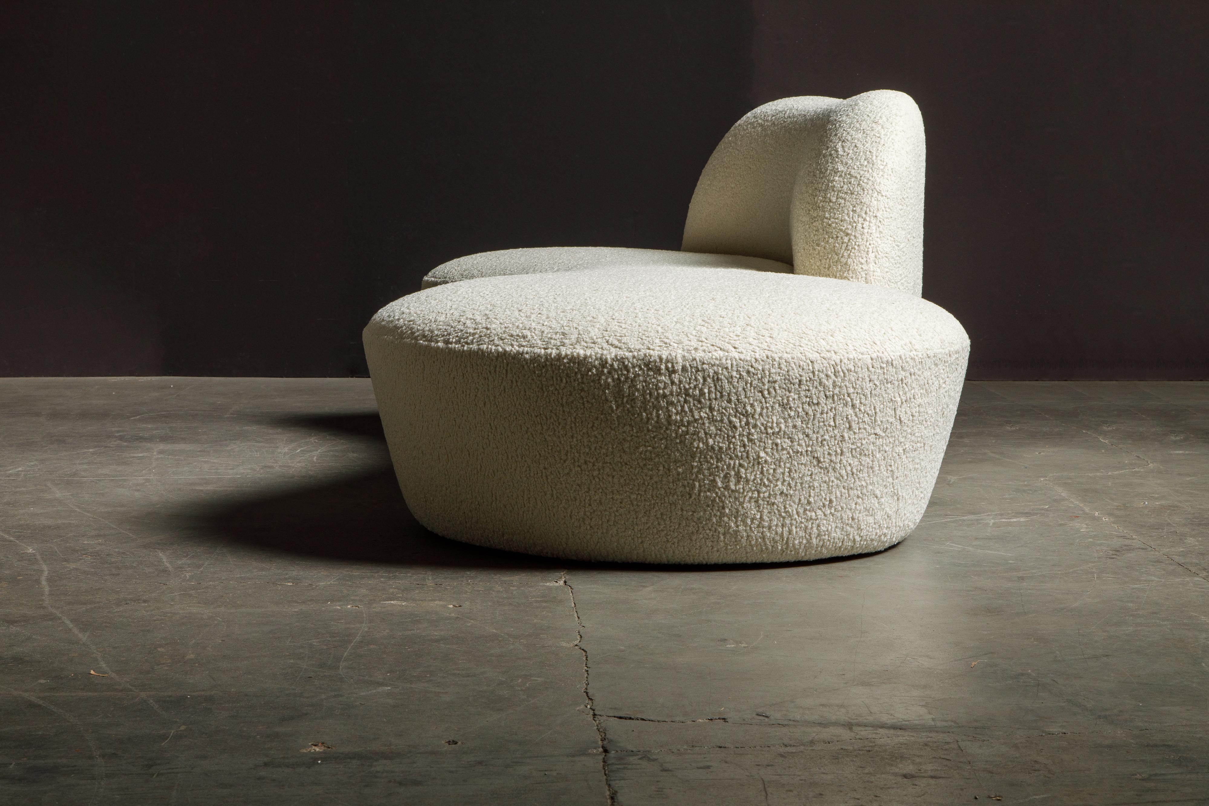 Vladimir Kagan for American Leather 'Zoe' Sofa Reupholstered in Bouclé, Signed 1
