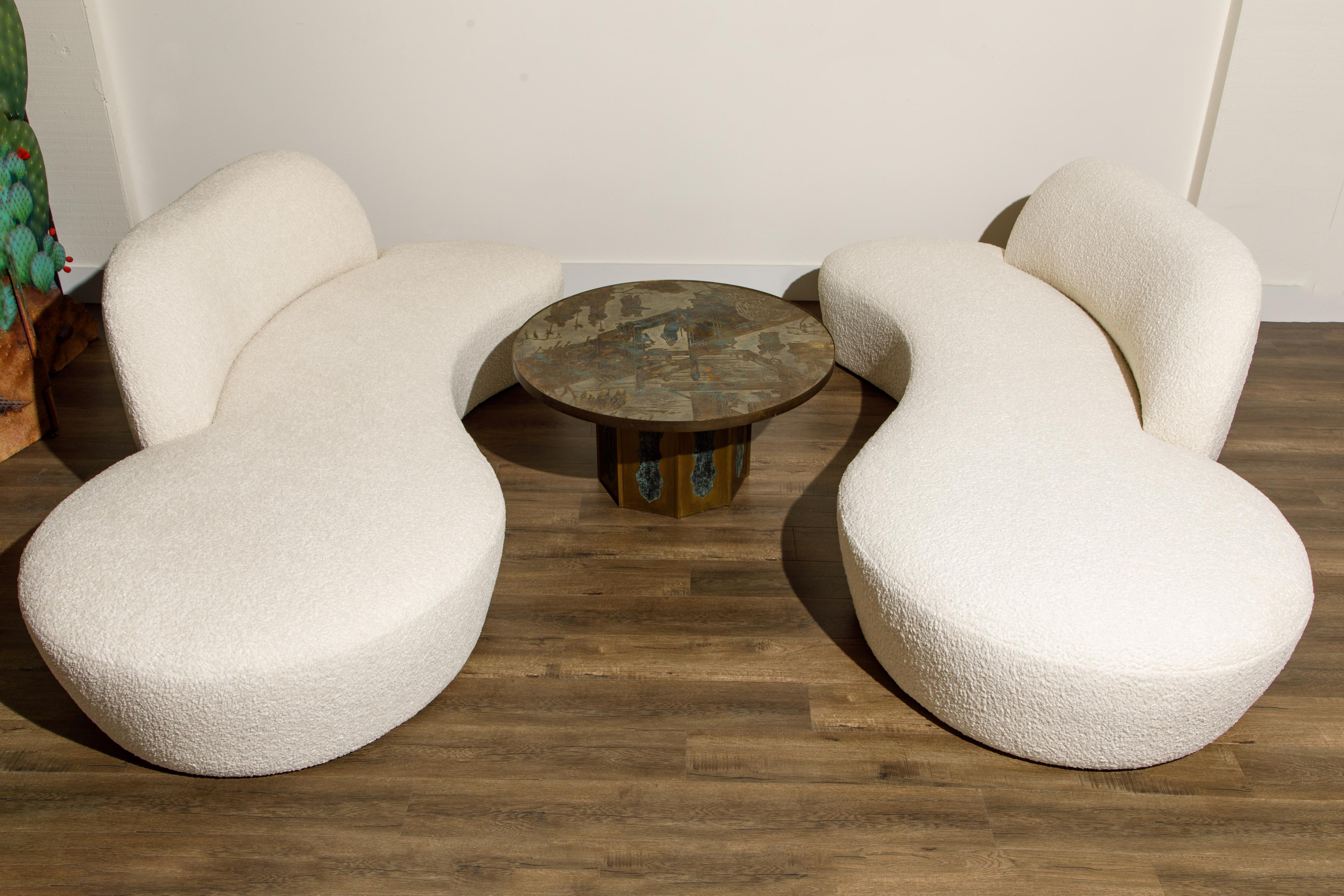 Contemporary Vladimir Kagan for American Leather 'Zoe' Sofa Reupholstered in Bouclé, Signed