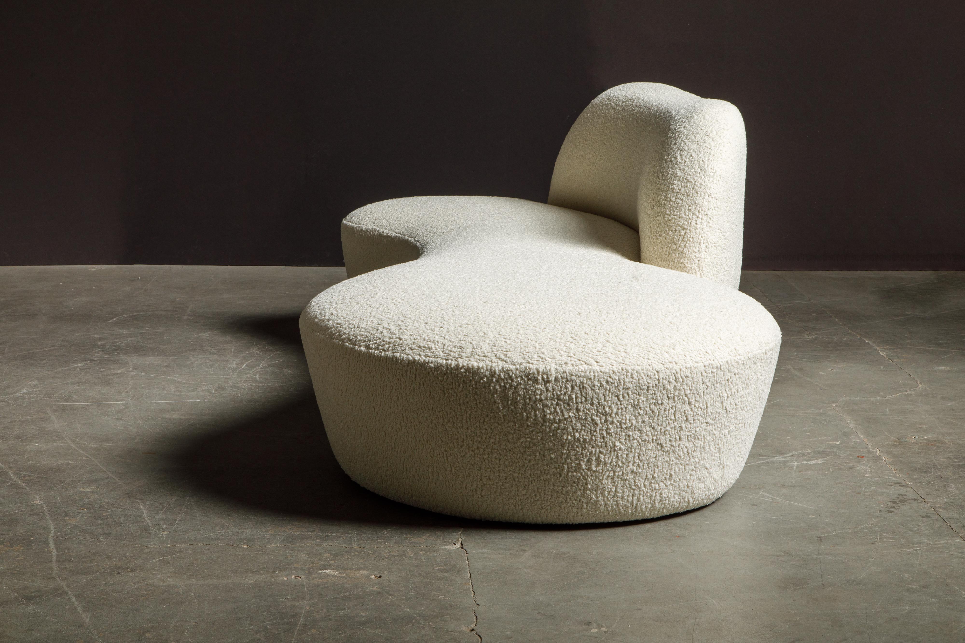 Vladimir Kagan for American Leather 'Zoe' Sofa Reupholstered in Bouclé, Signed 2