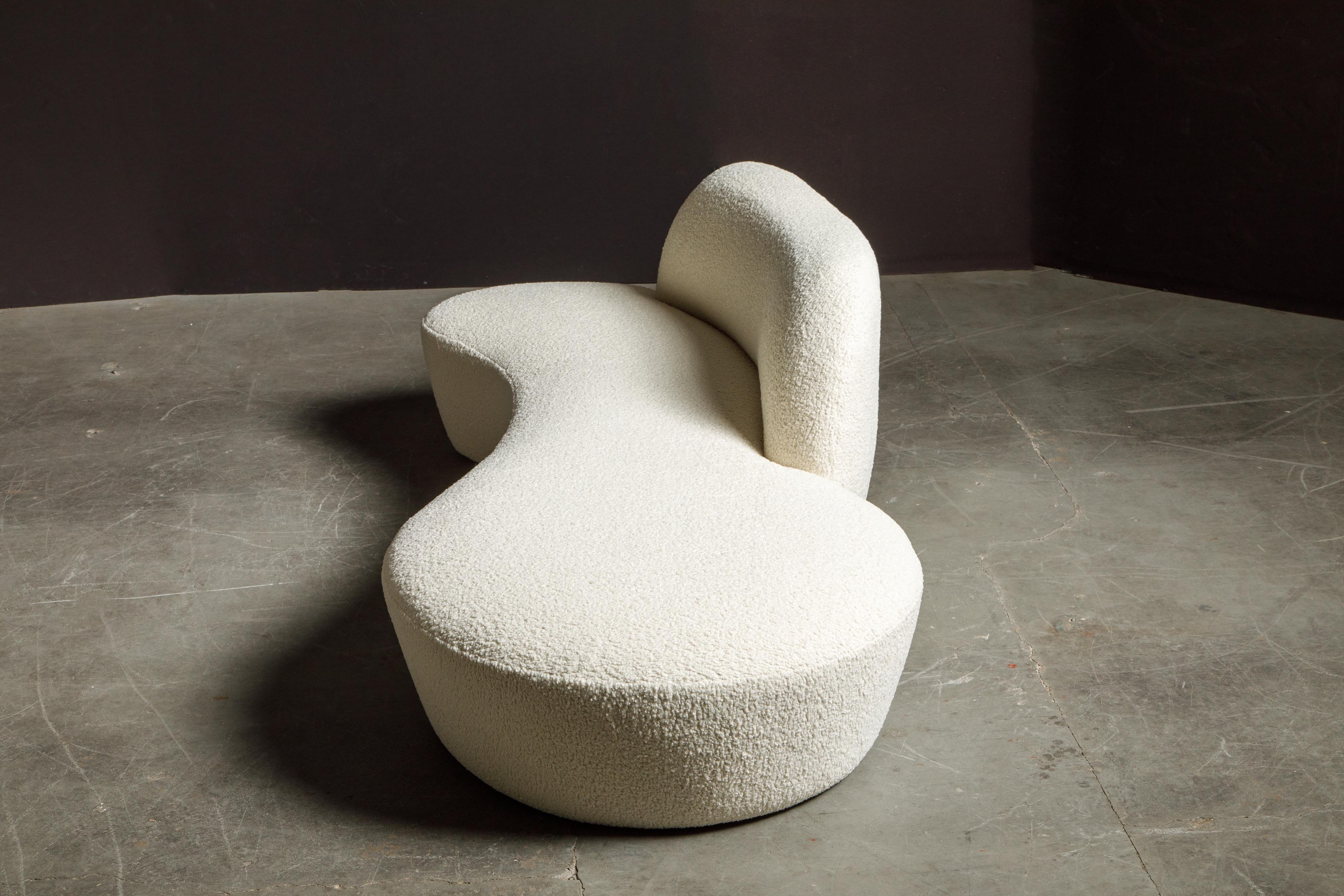 Vladimir Kagan for American Leather 'Zoe' Sofa Reupholstered in Bouclé, Signed 3