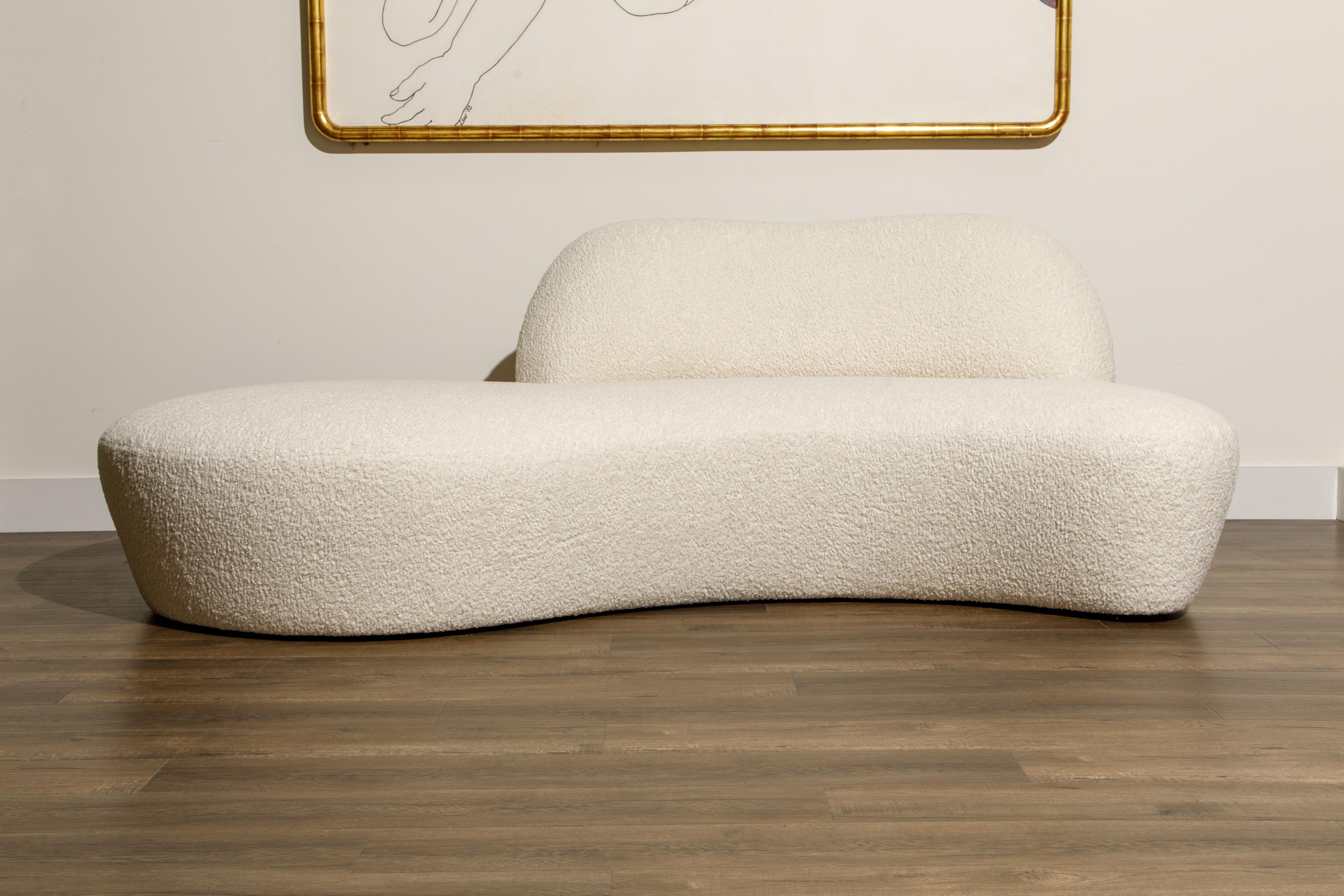 Vladimir Kagan for American Leather 'Zoe' Sofa Reupholstered in Bouclé, Signed 2