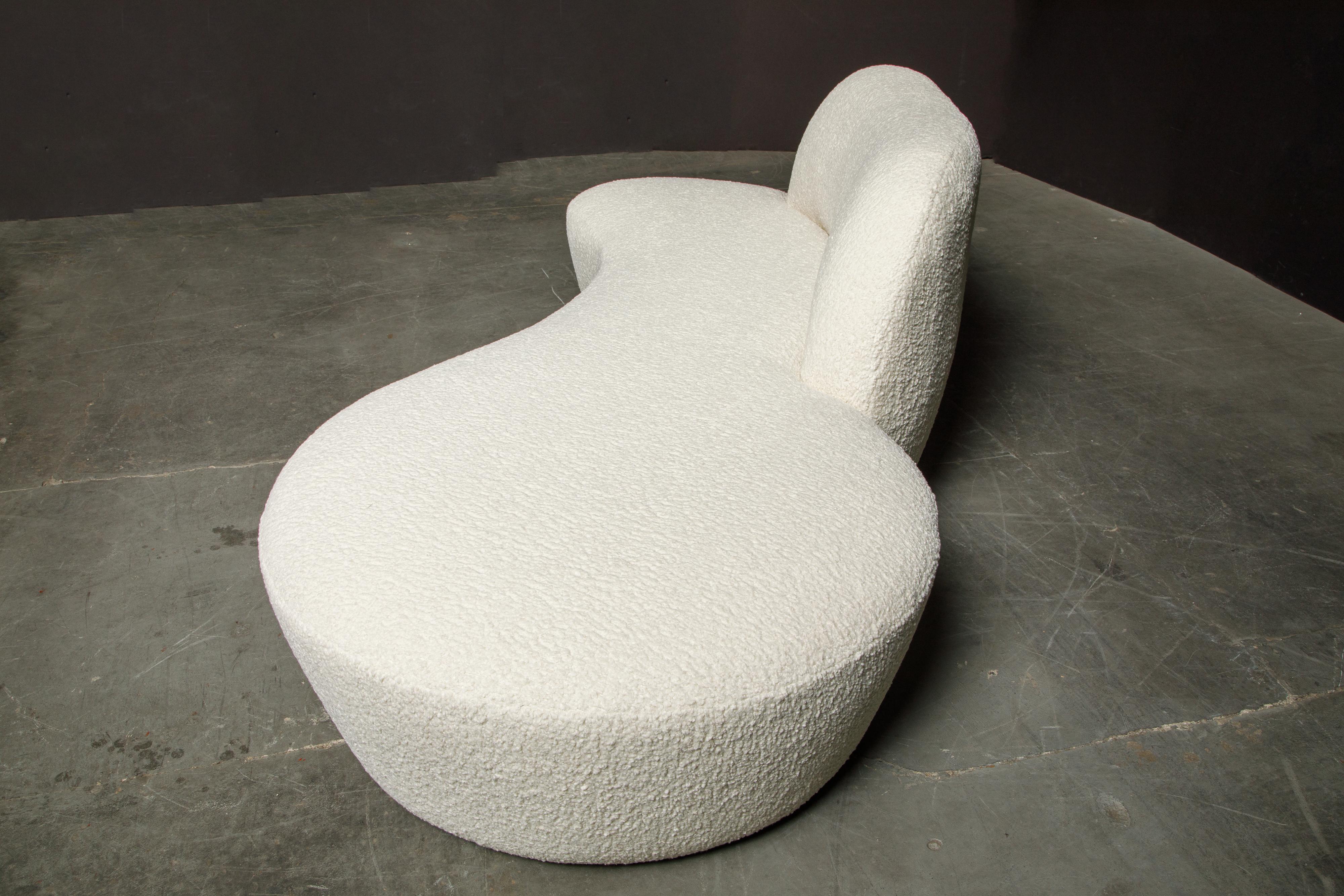 Vladimir Kagan for American Leather 'Zoe' Sofa Reupholstered in Bouclé, Signed 4