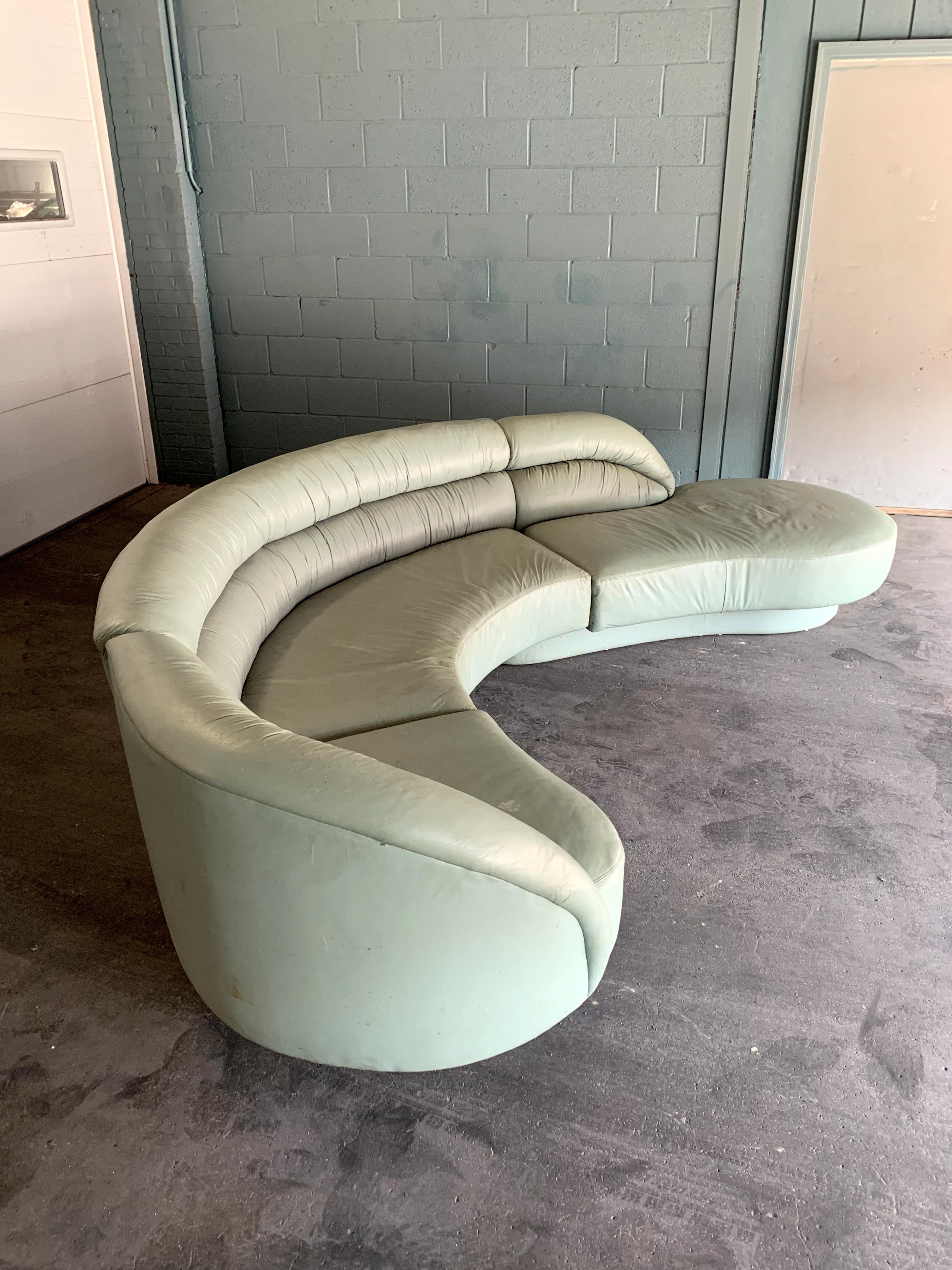 American Vladimir Kagan for Directional 3-Piece Serpentine Sectional