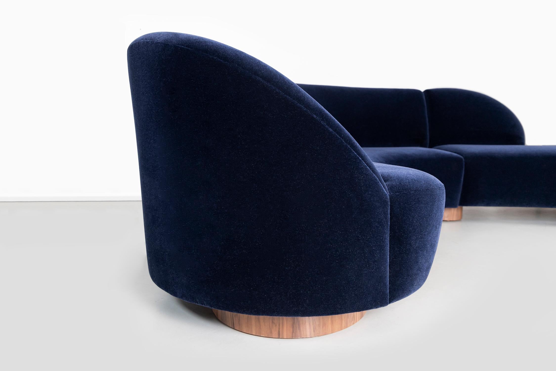 Vladimir Kagan for Directional Cloud Sectional Sofa Reupholstered in Mohair 3