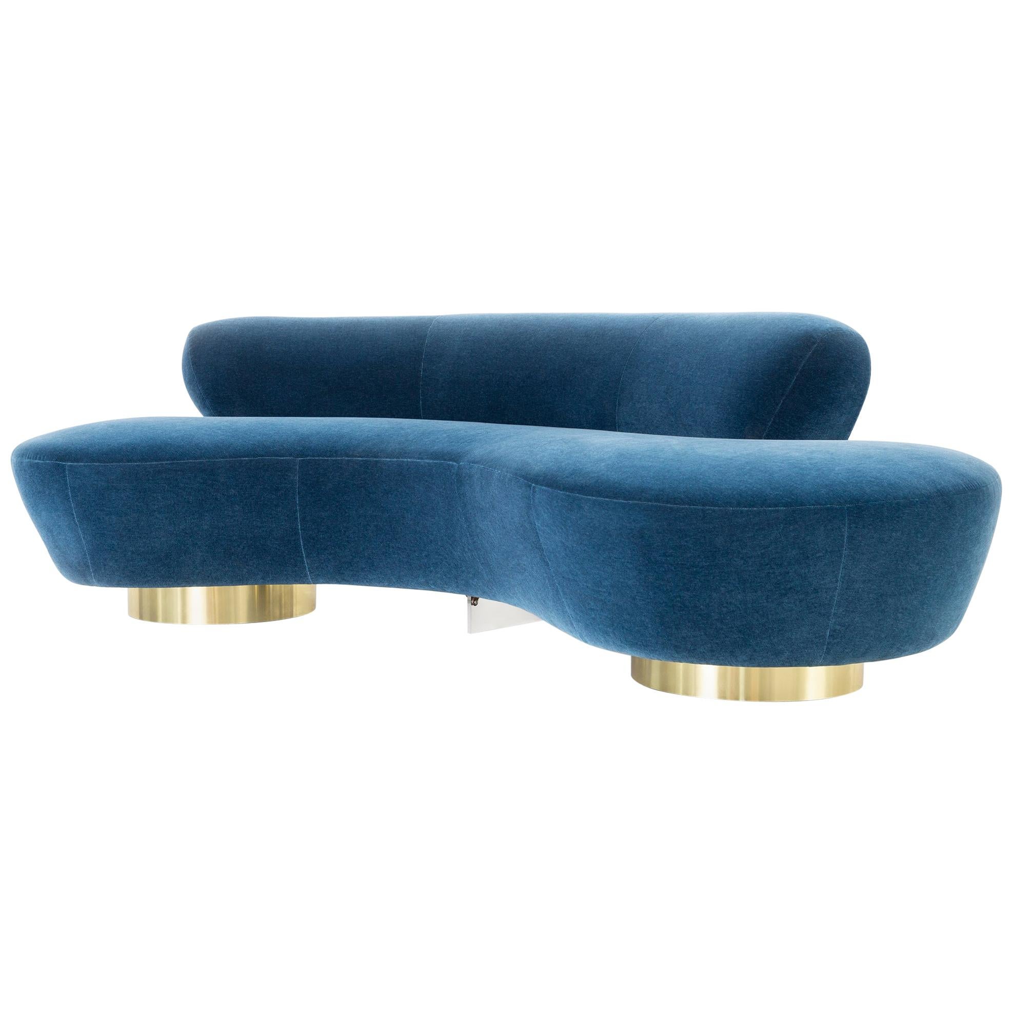 Vladimir Kagan for Directional Cloud Sofa Freshly Reupholstered in Mohair