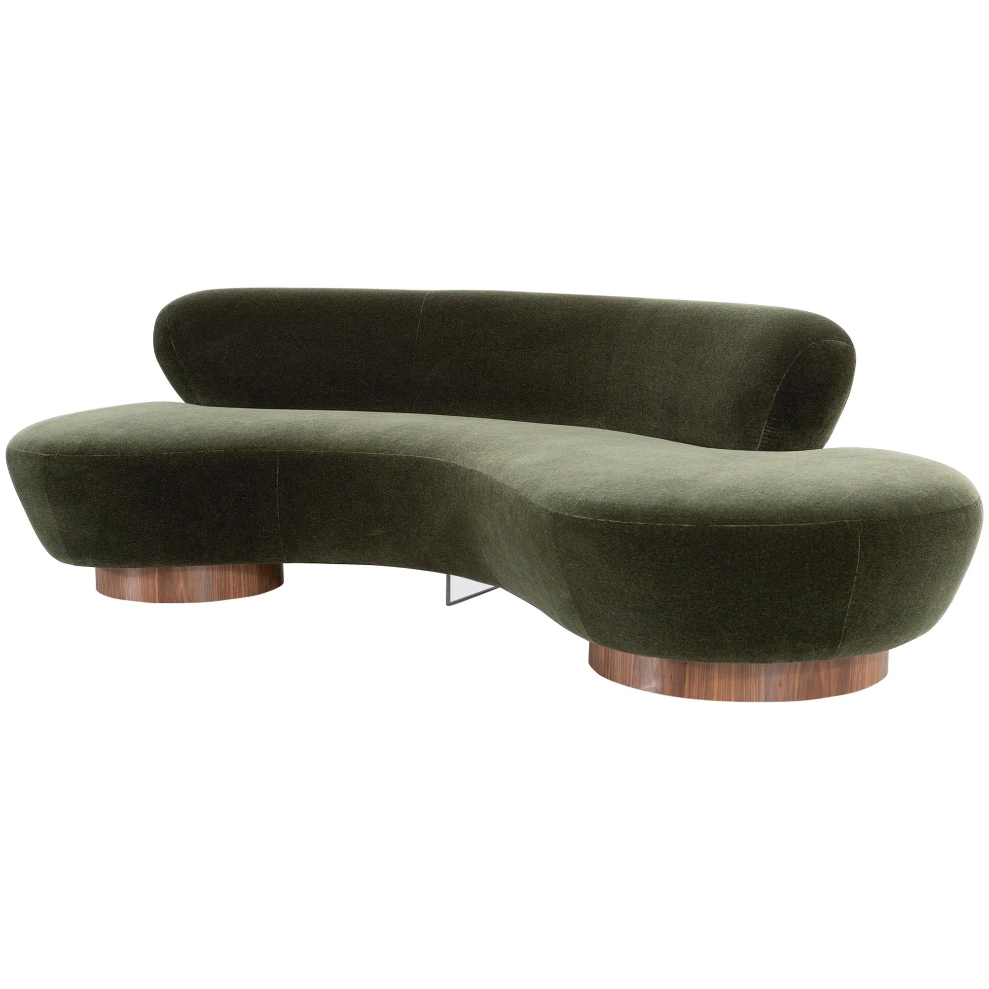 Vladimir Kagan for Directional Cloud Sofa Freshly Reupholstered in Mohair