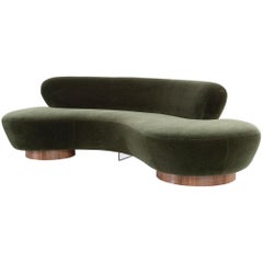 Vladimir Kagan for Directional Cloud Sofa Freshly Reupholstered in Mohair