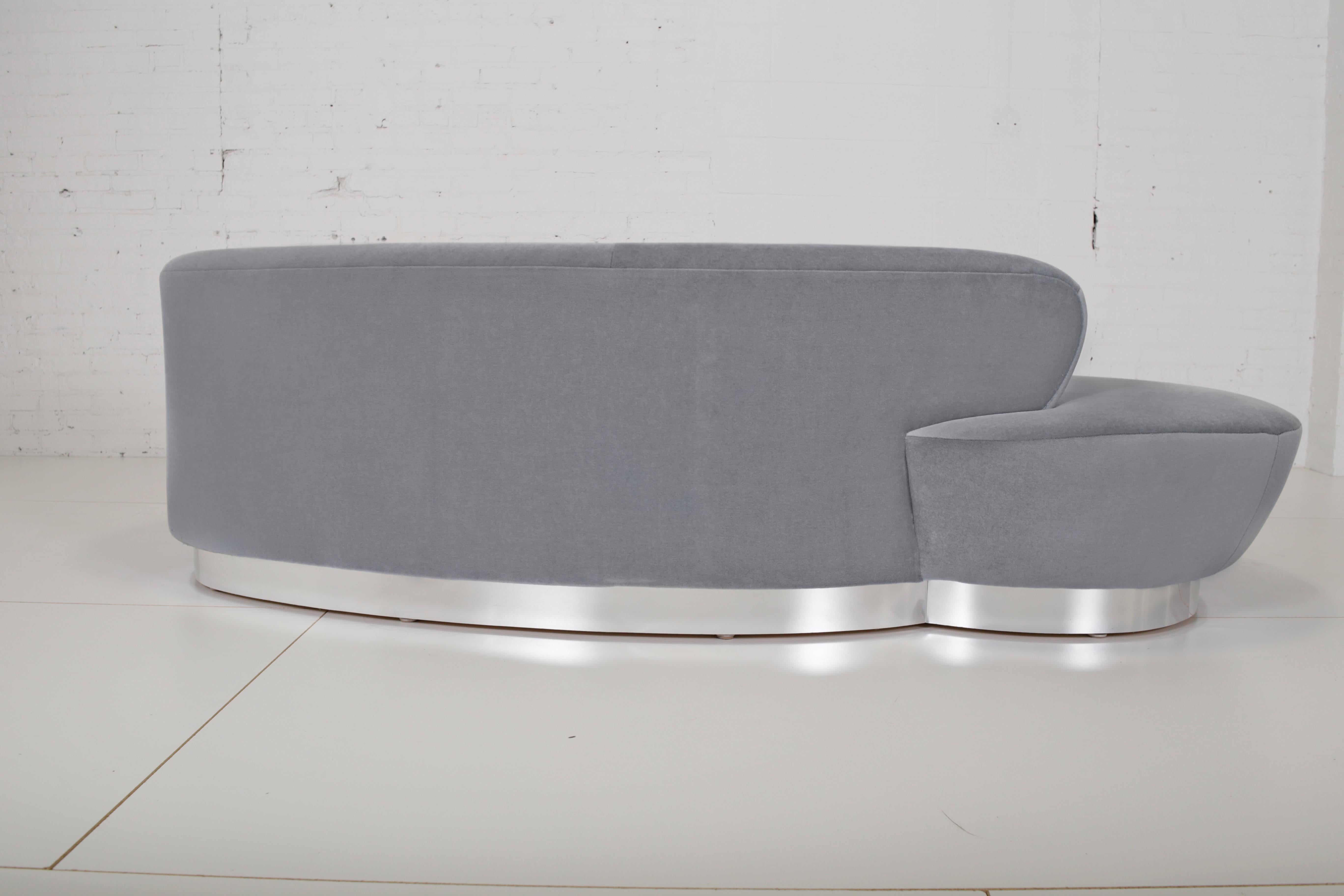 Mid-Century Modern Directional Cloud Sofa on Chrome Base For Sale