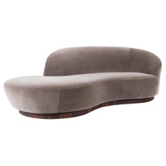 Vladimir Kagan for Directional Cloud Sofa Reupholstered in Mohair over Rosewood