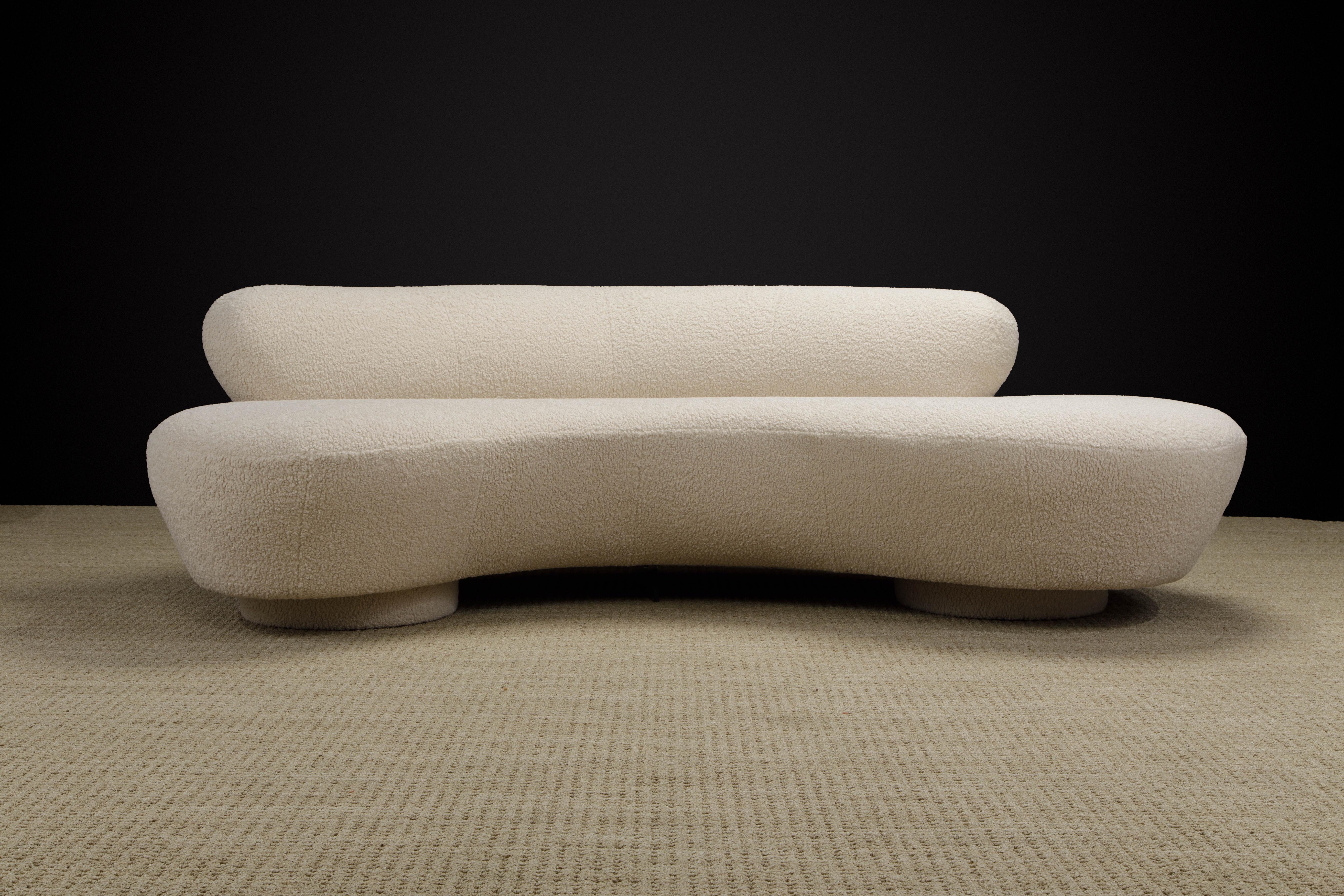 Vladimir Kagan for Directional 'Cloud' Sofas in New Nubby Bouclé, c 1980, Signed 4