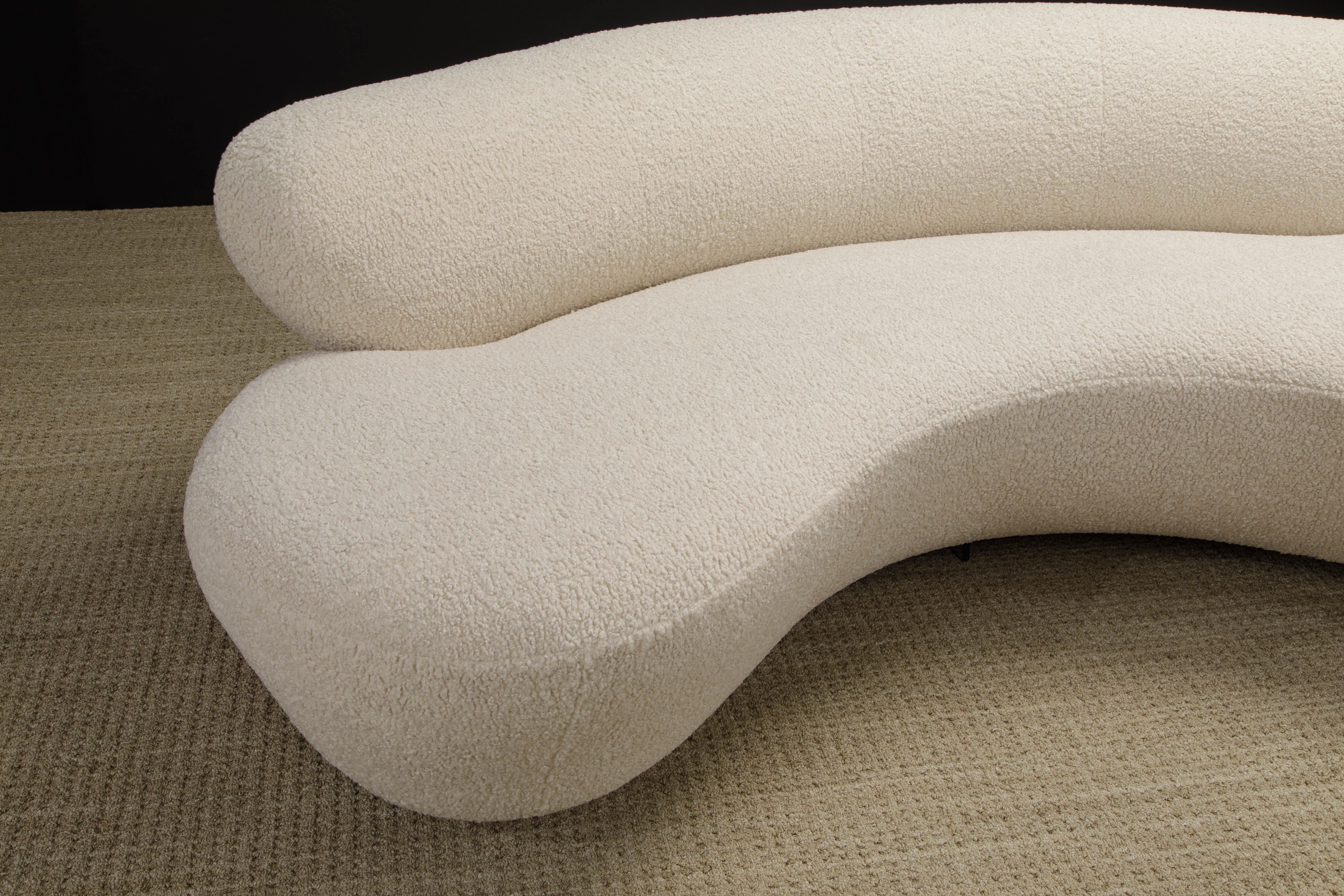 Vladimir Kagan for Directional 'Cloud' Sofas in New Nubby Bouclé, c 1980, Signed 5