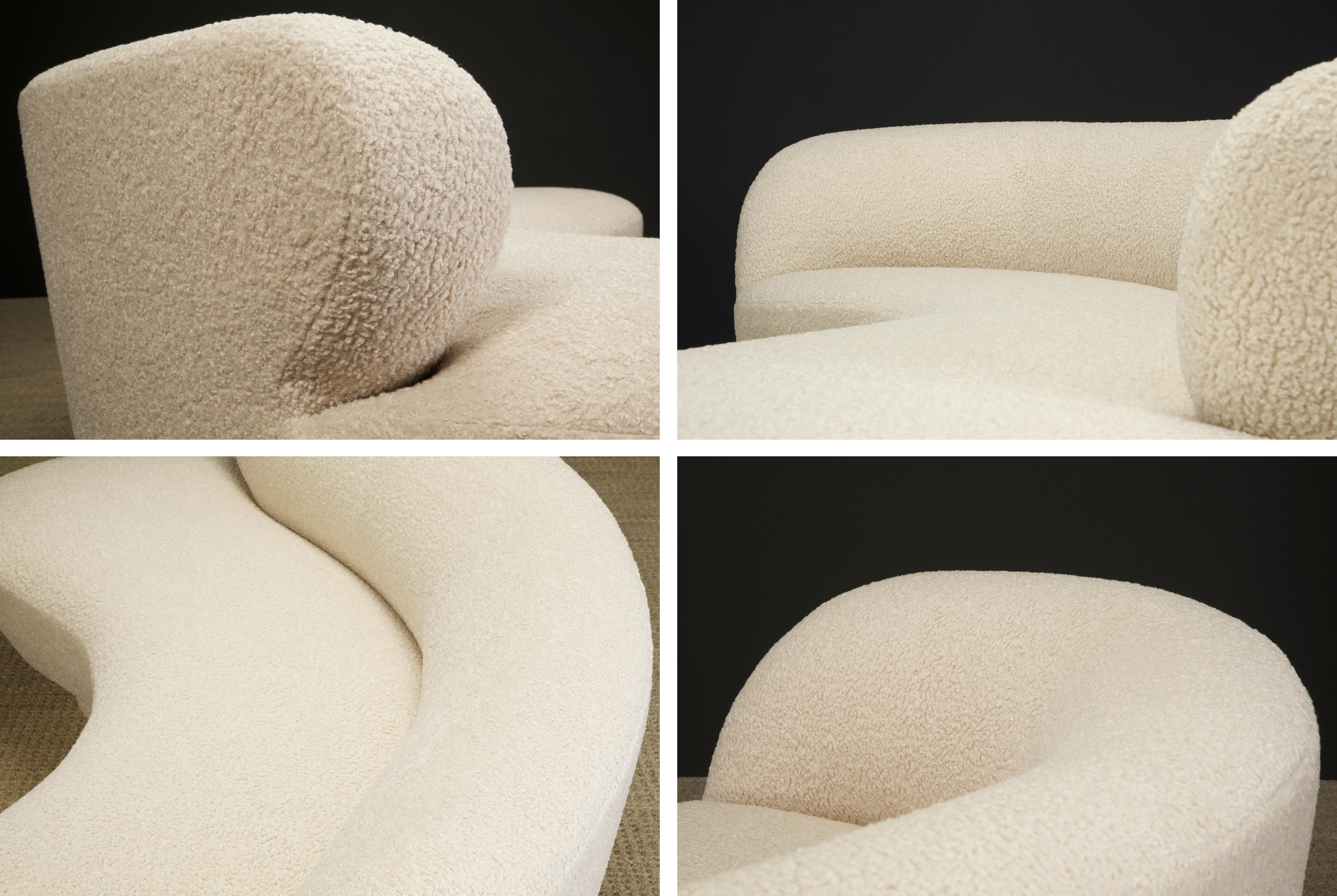 Vladimir Kagan for Directional 'Cloud' Sofas in New Nubby Bouclé, c 1980, Signed 2
