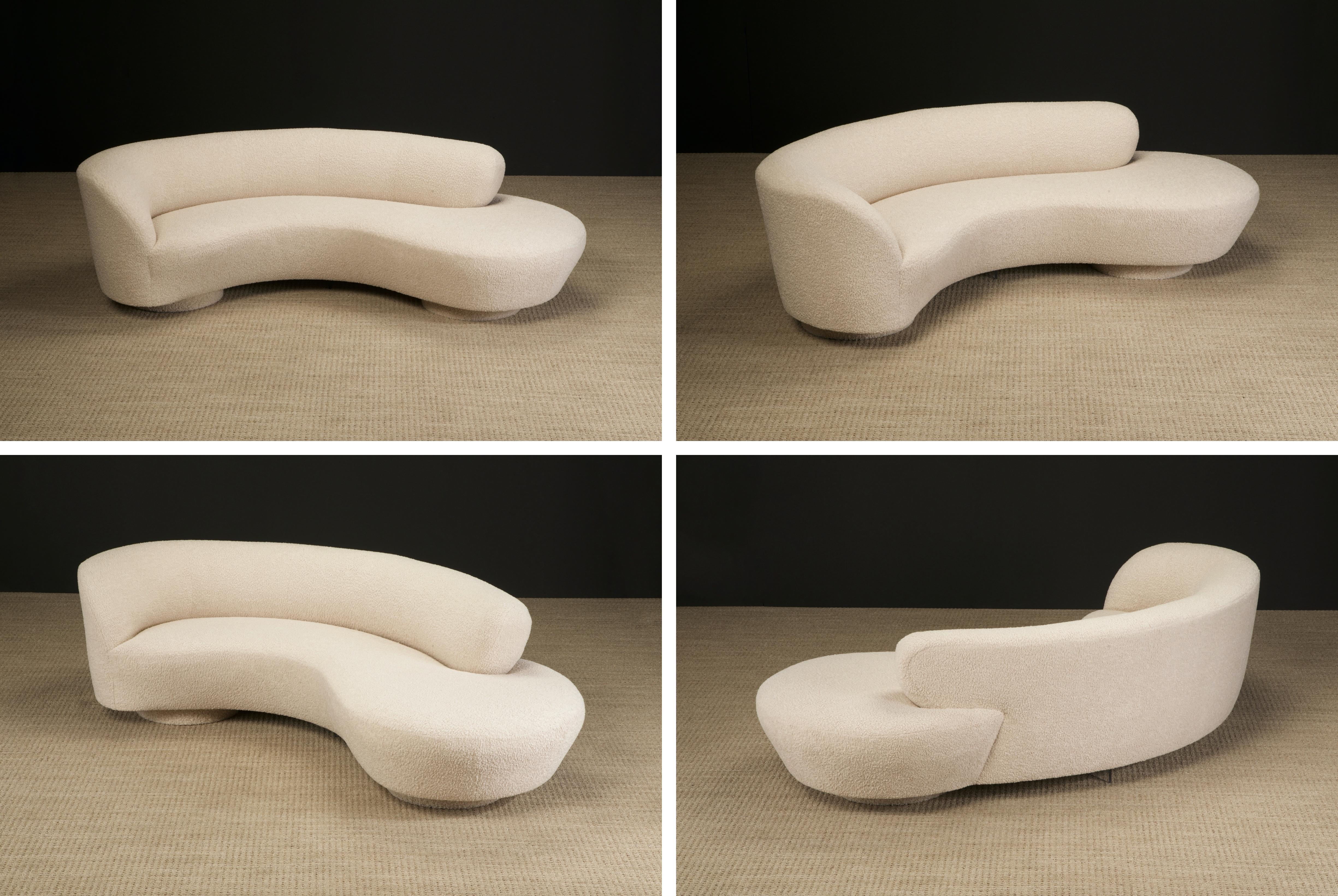 Modern Vladimir Kagan for Directional 'Cloud' Sofas in New Nubby Bouclé, c 1980, Signed