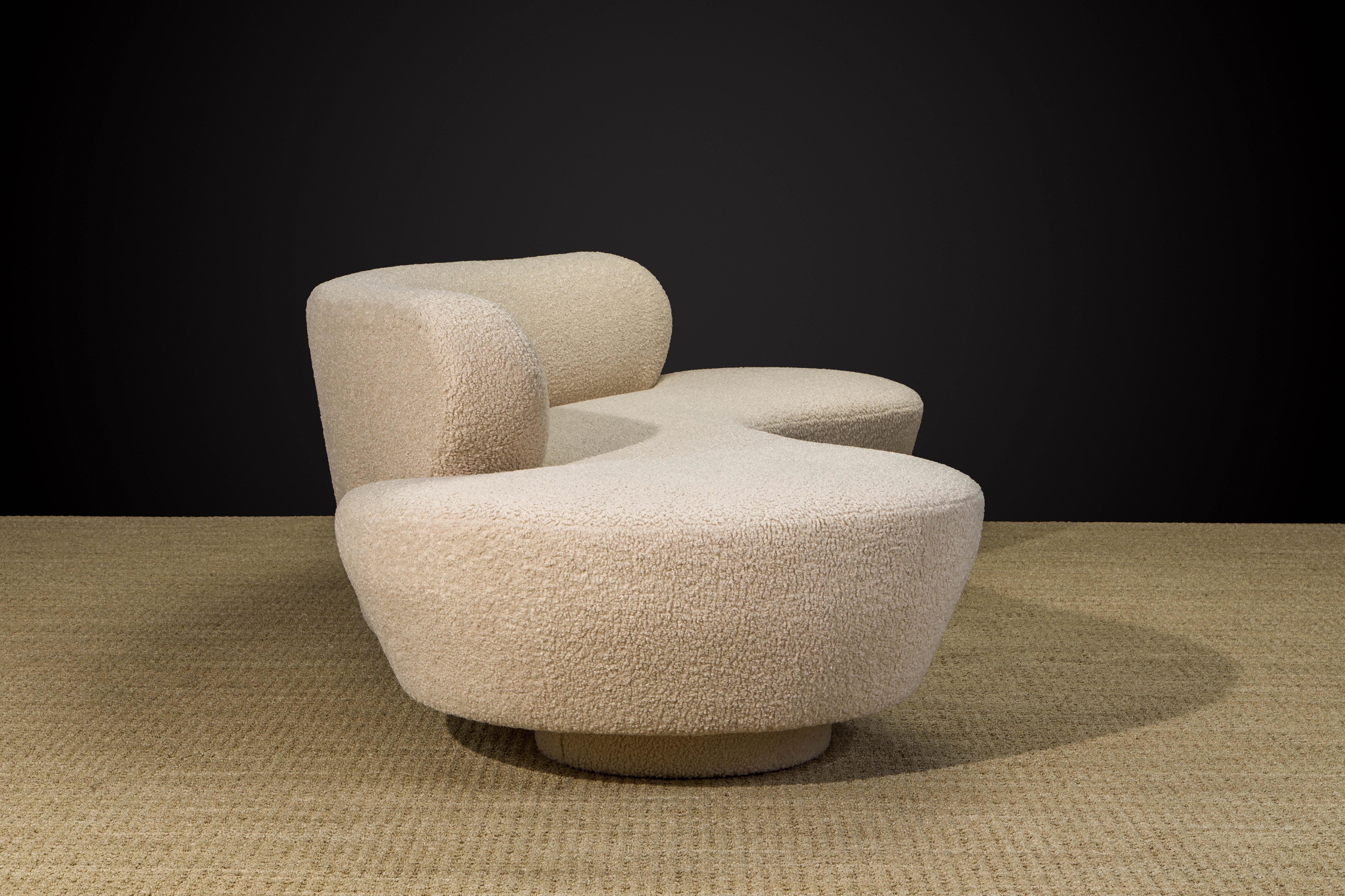 Late 20th Century Vladimir Kagan for Directional 'Cloud' Sofas in New Nubby Bouclé, c 1980, Signed
