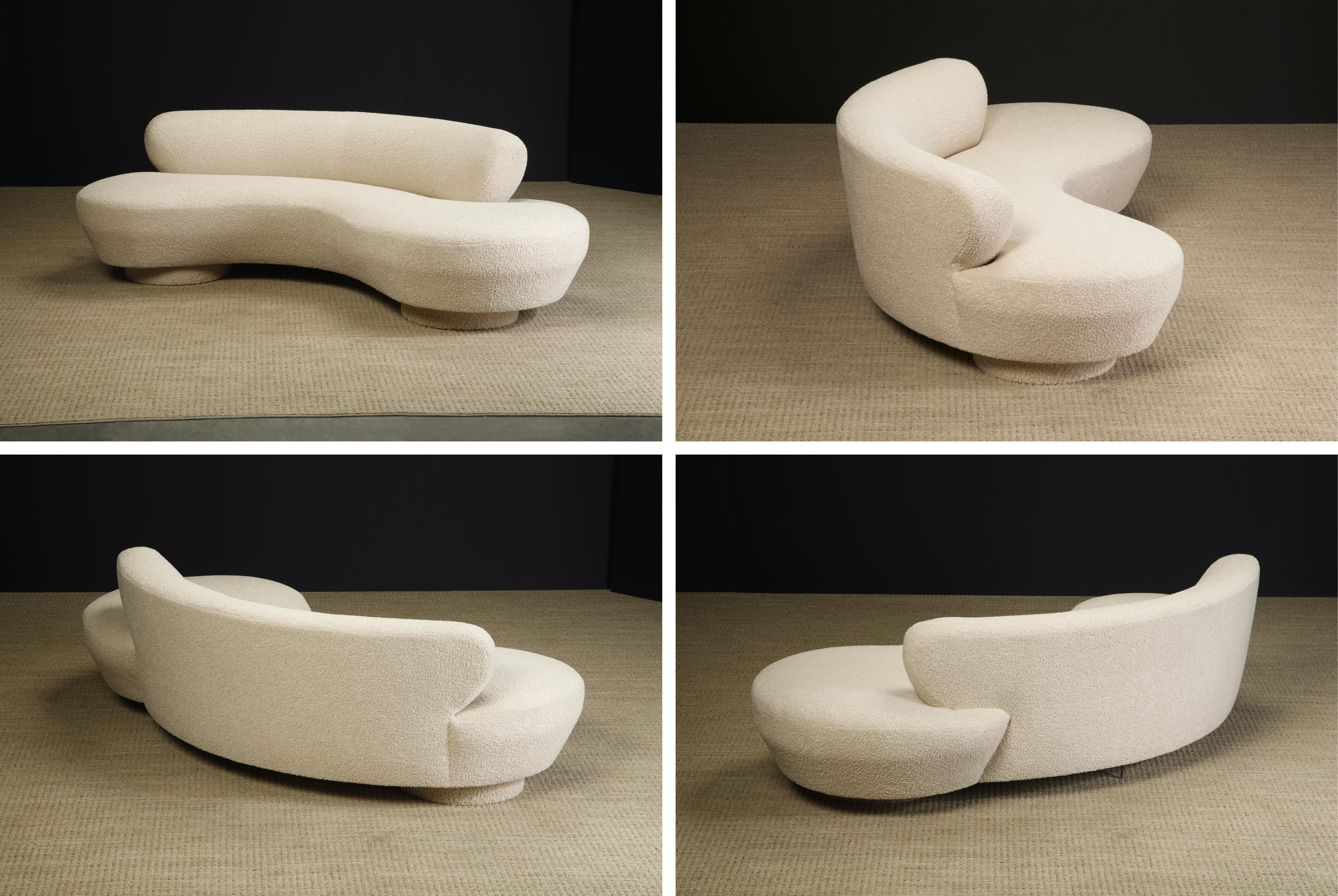 Vladimir Kagan for Directional 'Cloud' Sofas in New Nubby Bouclé, c 1980, Signed In Excellent Condition In Los Angeles, CA