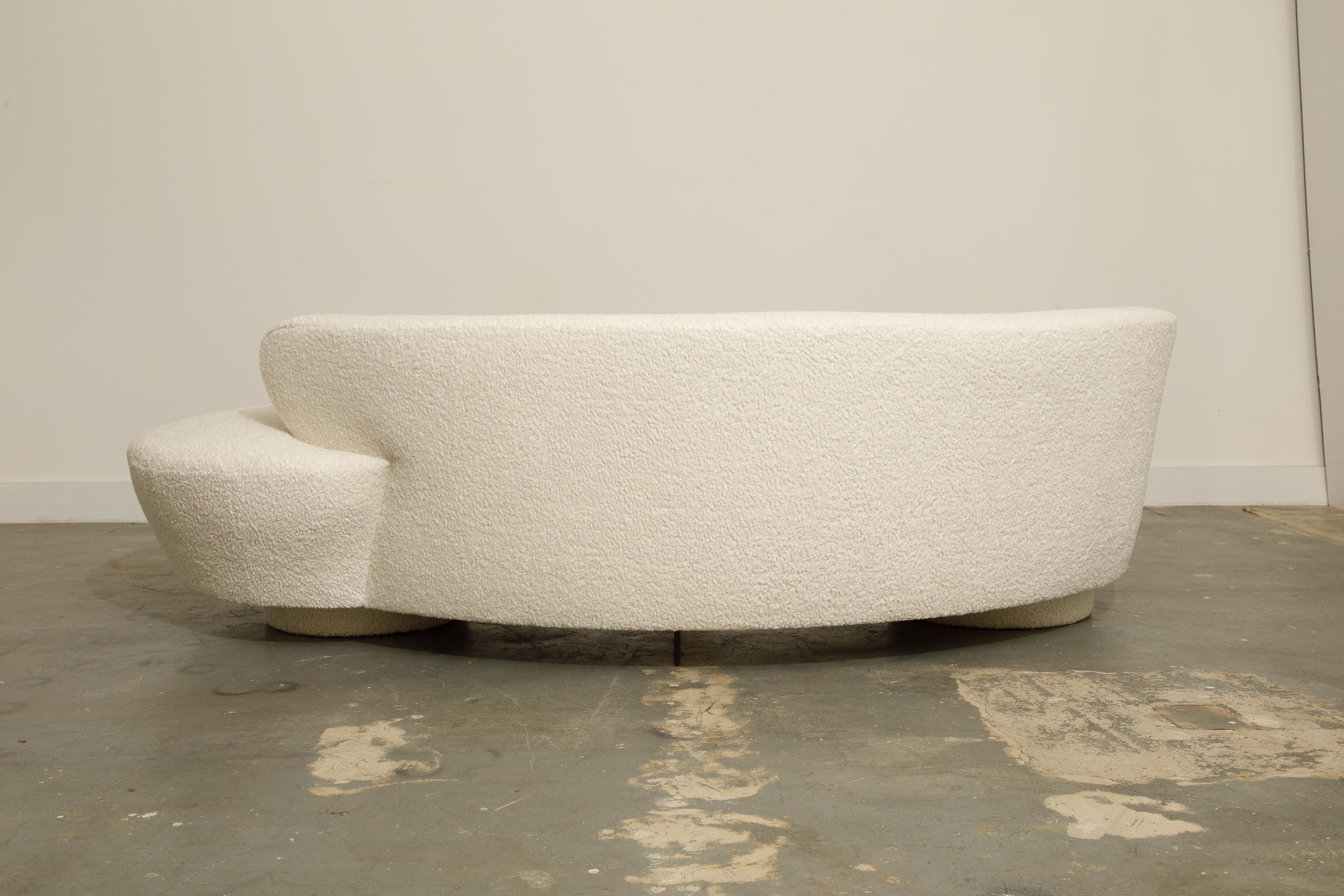 Vladimir Kagan for Directional 'Cloud' Sofas in New Nubby Bouclé, c 1980, Signed 2