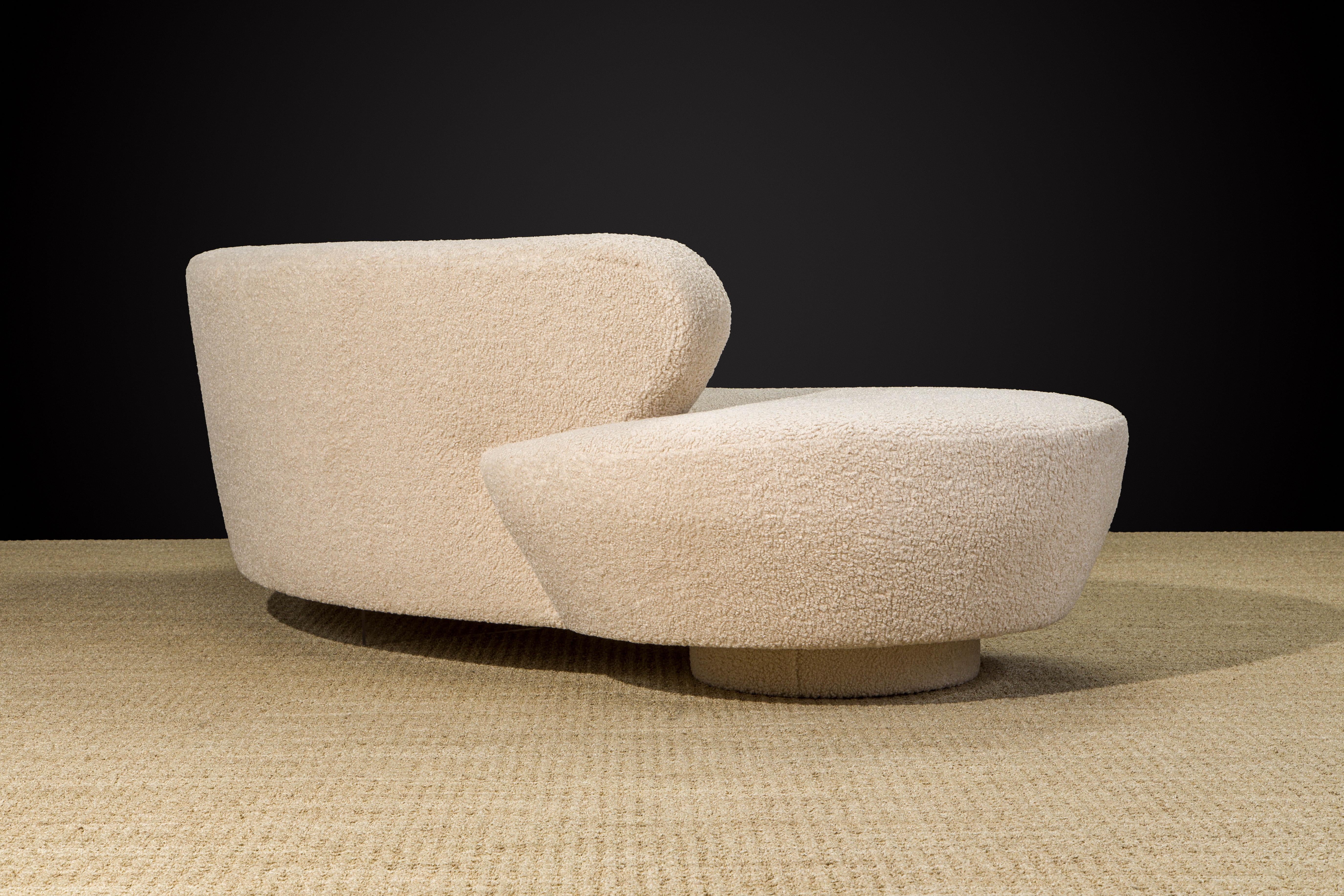 Vladimir Kagan for Directional 'Cloud' Sofas in New Nubby Bouclé, c 1980, Signed 1