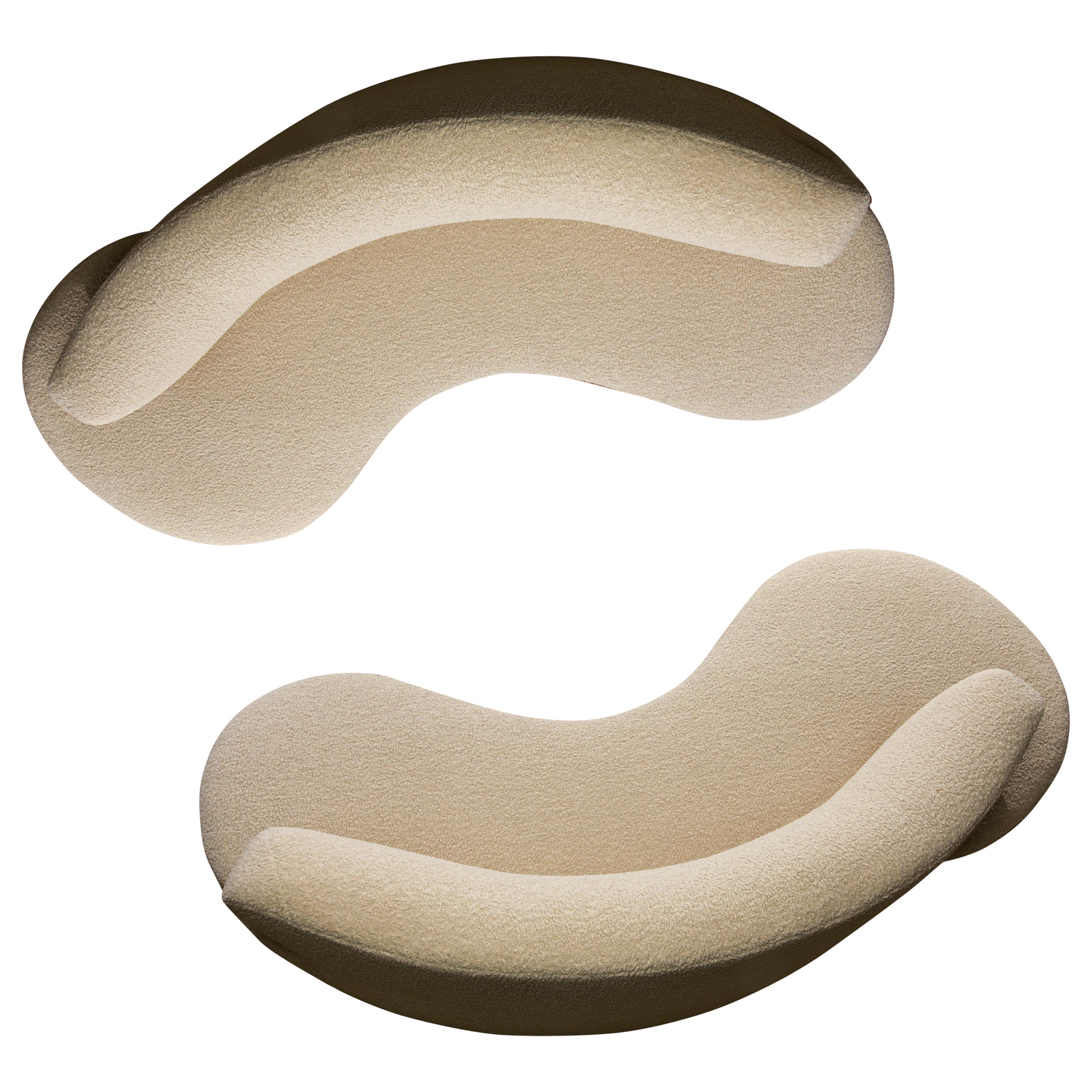 Vladimir Kagan for Directional 'Cloud' Sofas in New Nubby Bouclé, c 1980, Signed