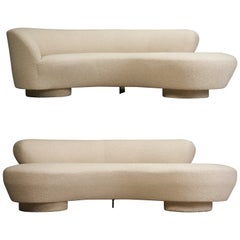 Vladimir Kagan for Directional 'Cloud' Sofas in New Nubby Bouclé, c 1980, Signed