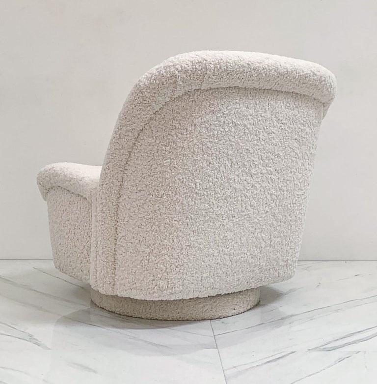 Late 20th Century Vladimir Kagan for Directional Furniture Swivel Lounge Chair in Boucle For Sale
