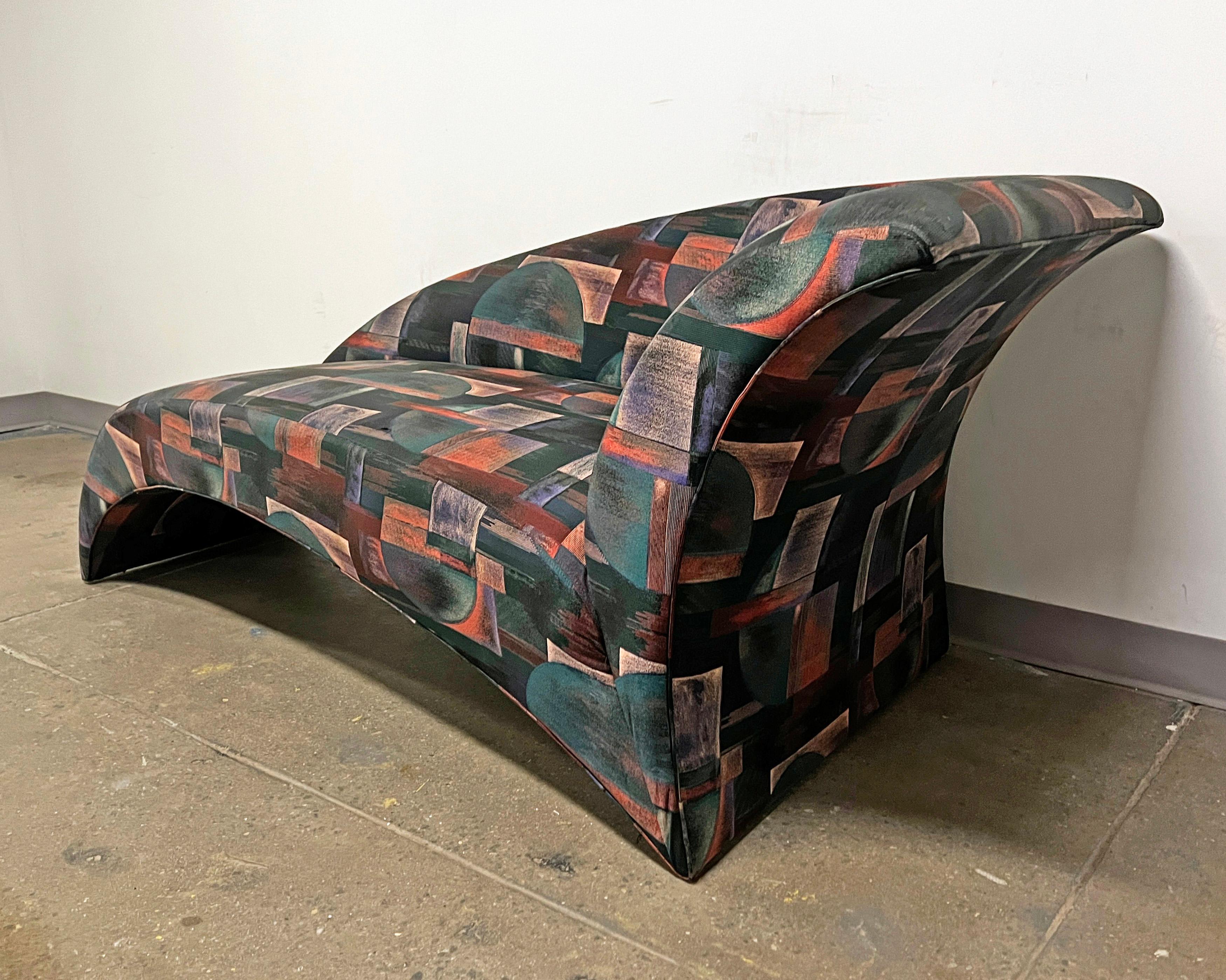 Una chaise longue escultural postmoderna de Vladimir Kagan para Directional, la 