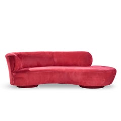 Vladimir Kagan for Directional Mid Century Cloud Suede Sculpted Sofa